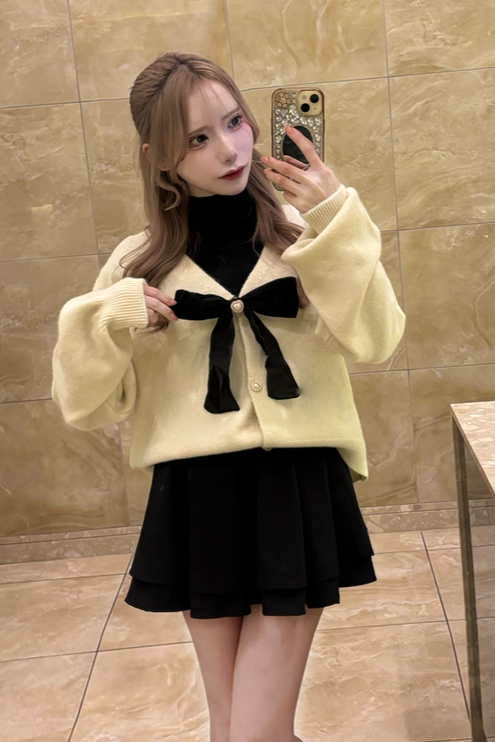 フロントリボンニットカーデセットアップ KR30499