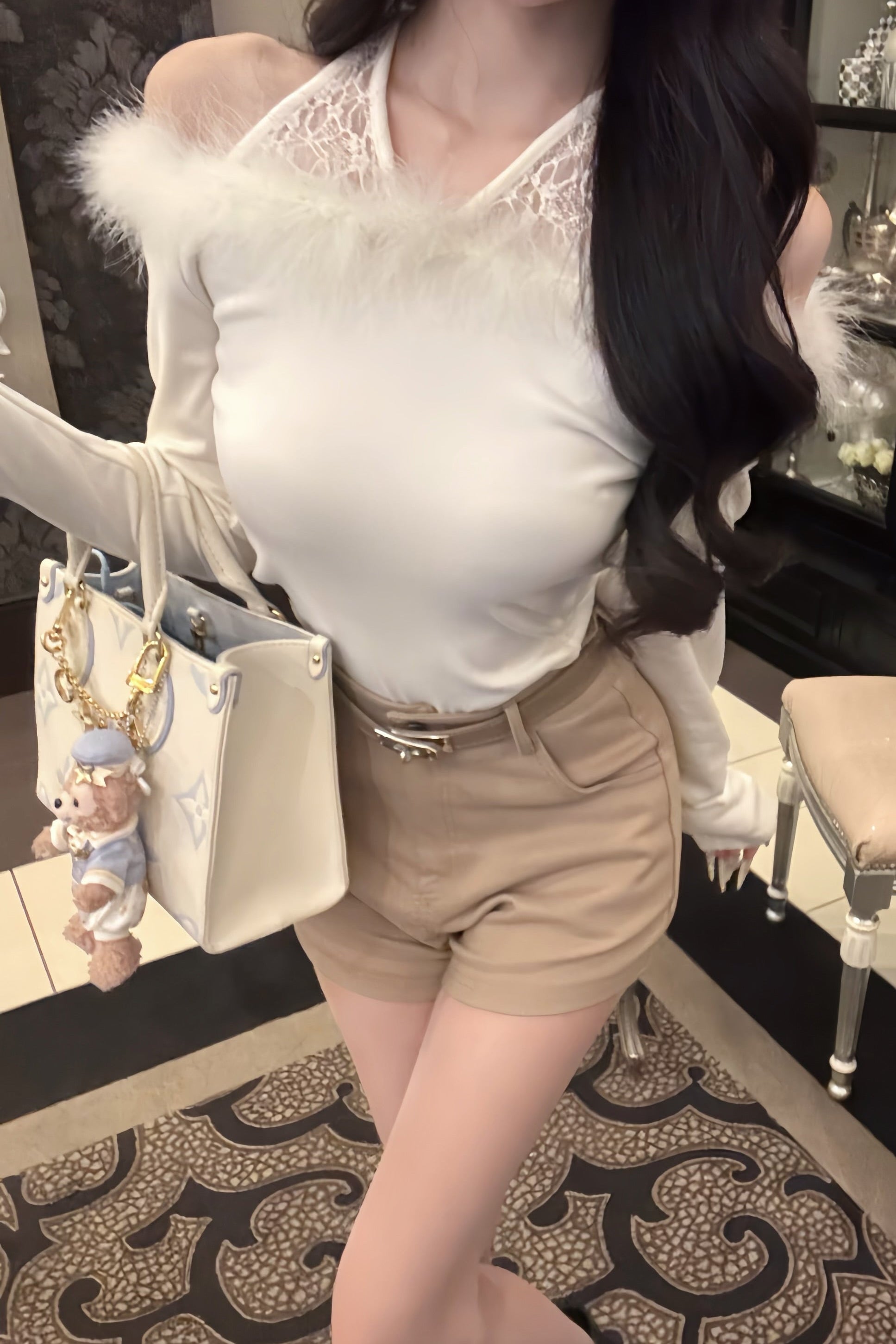 フェザーオフショルリブニット KR13906