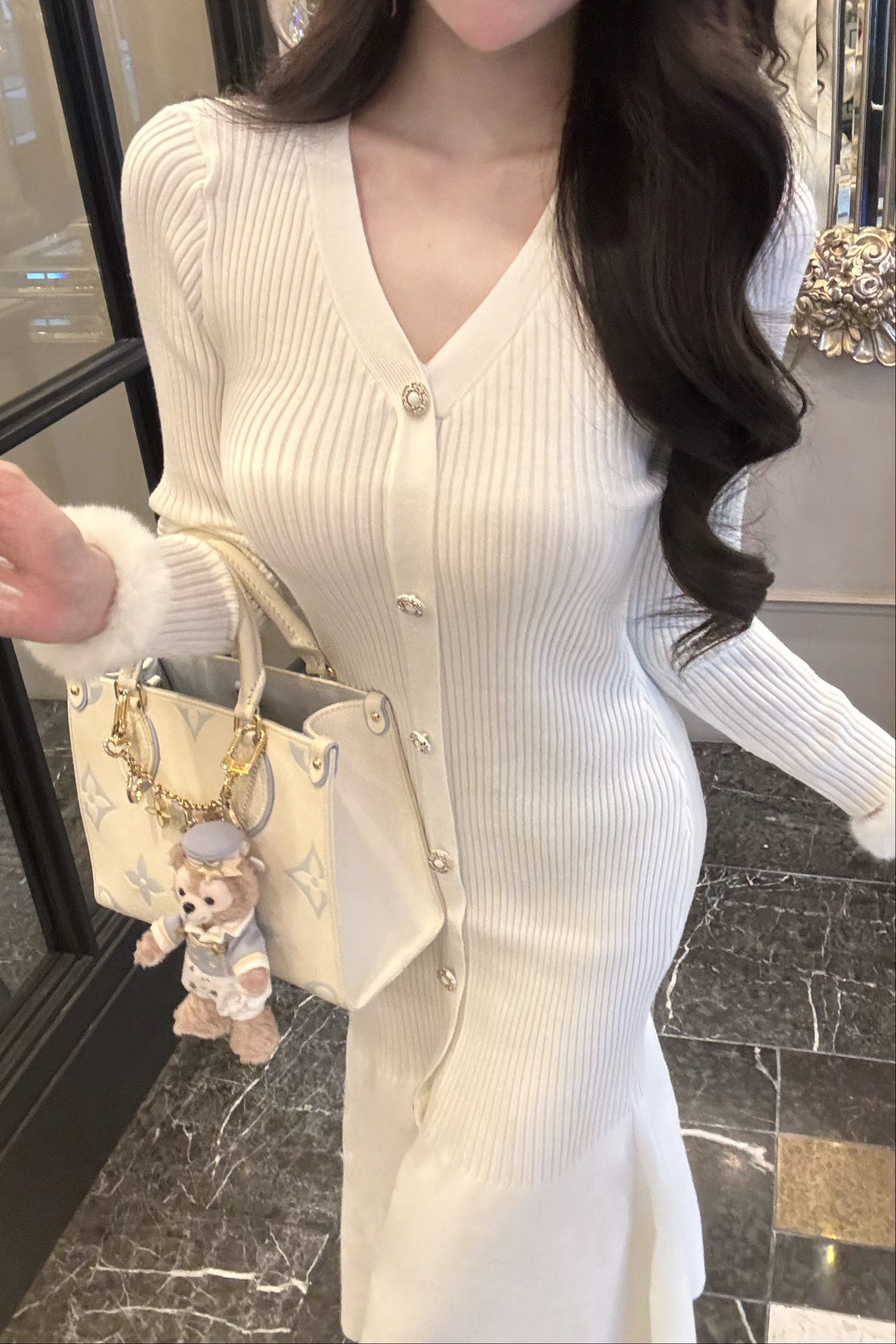 クラシカルリブニットロングワンピ KR13908