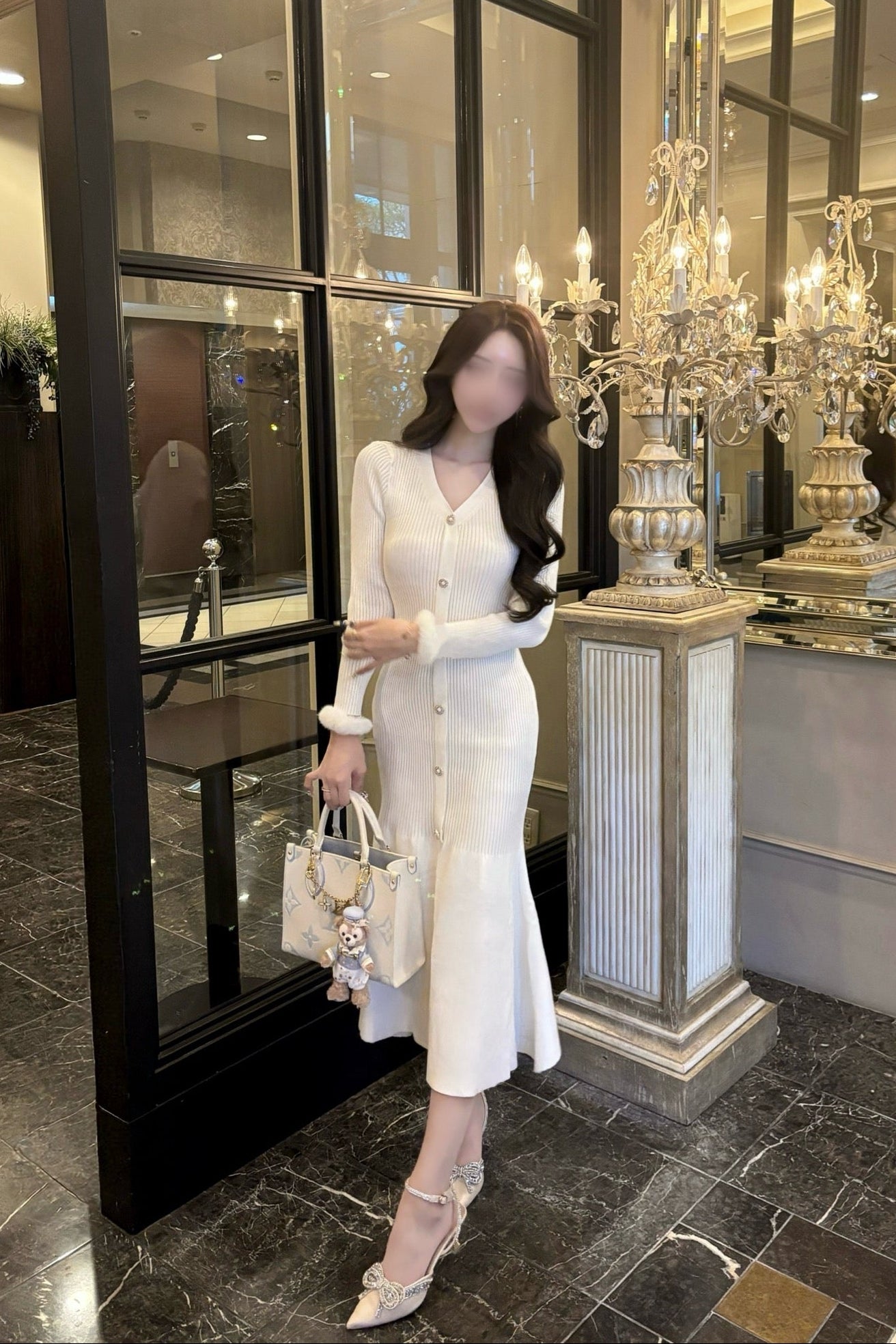 クラシカルリブニットロングワンピ KR13908