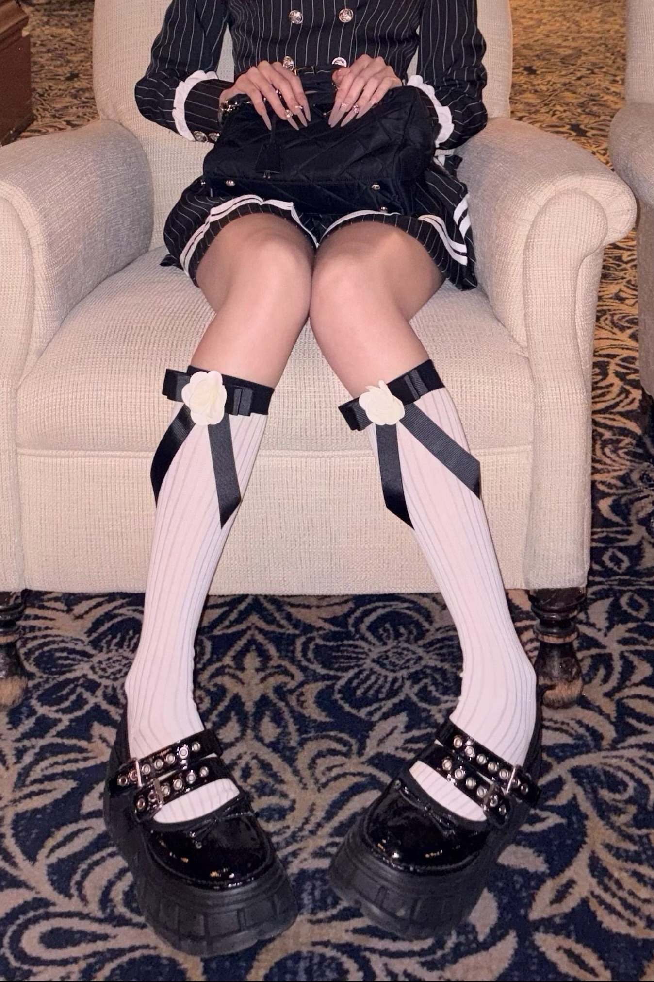 ローズリボンハイソックス KR14285