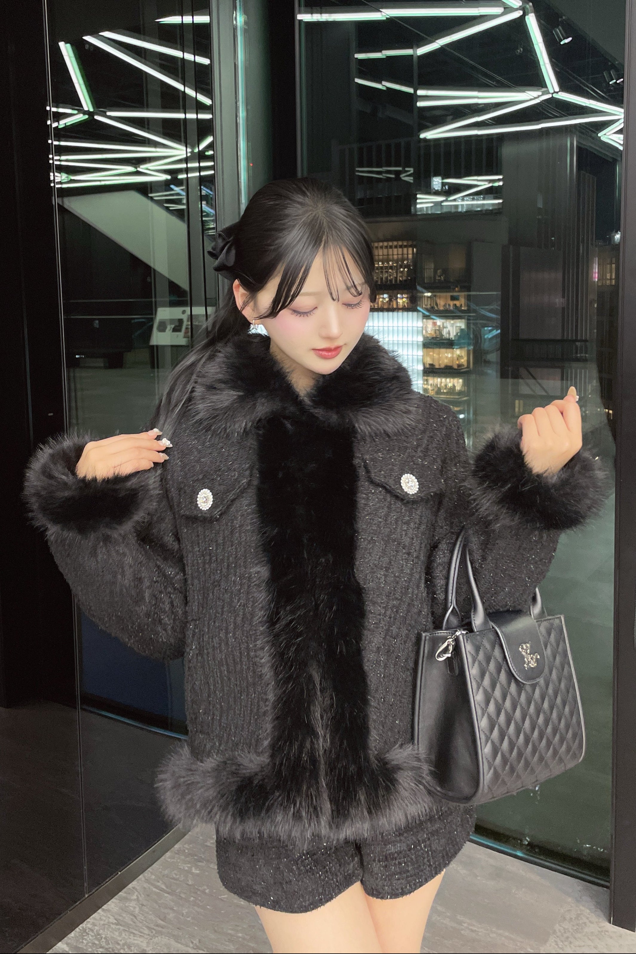 ファーデザインラグジュアリーコート KR30353