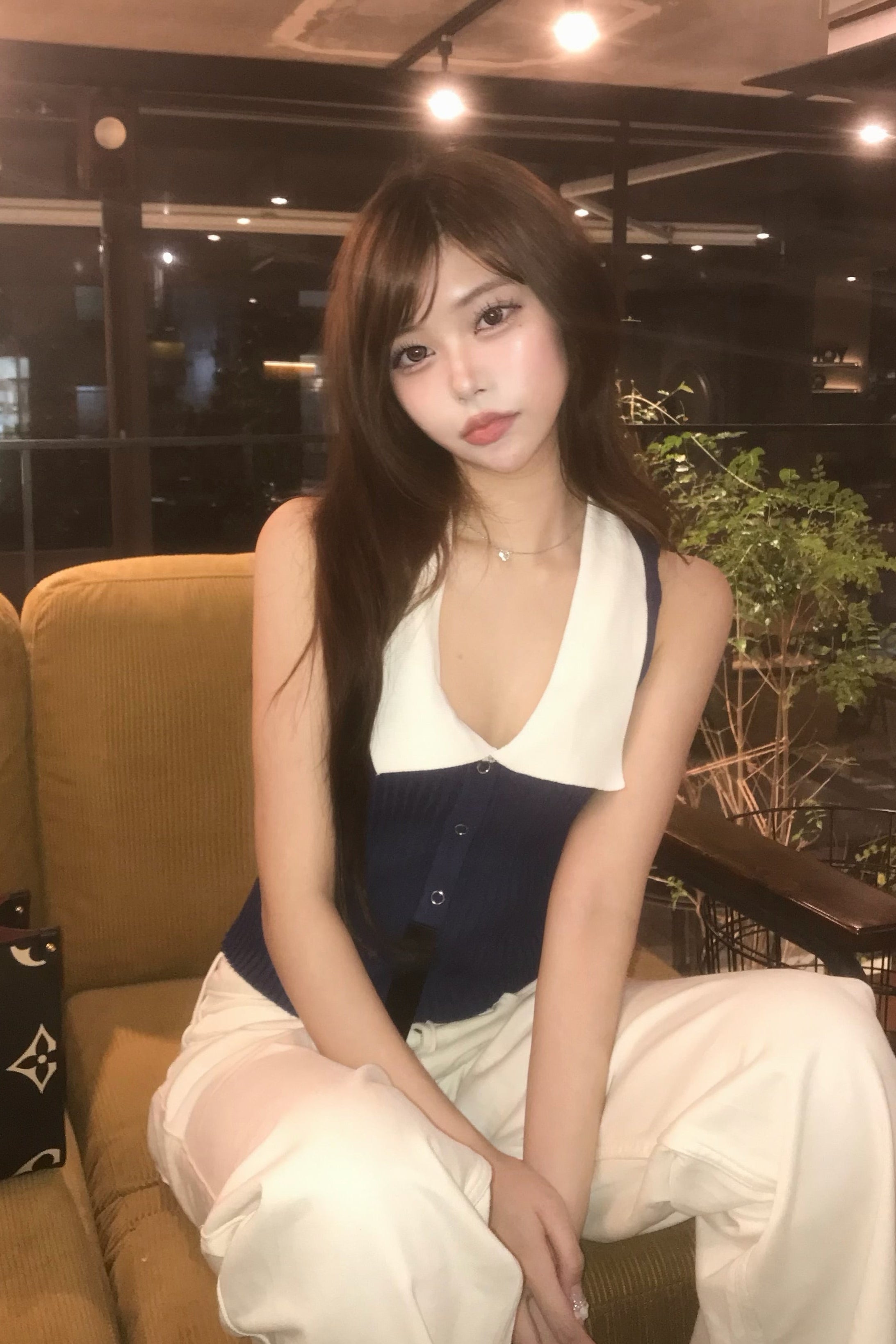 ビッグカラーノースリーブトップス KR14548