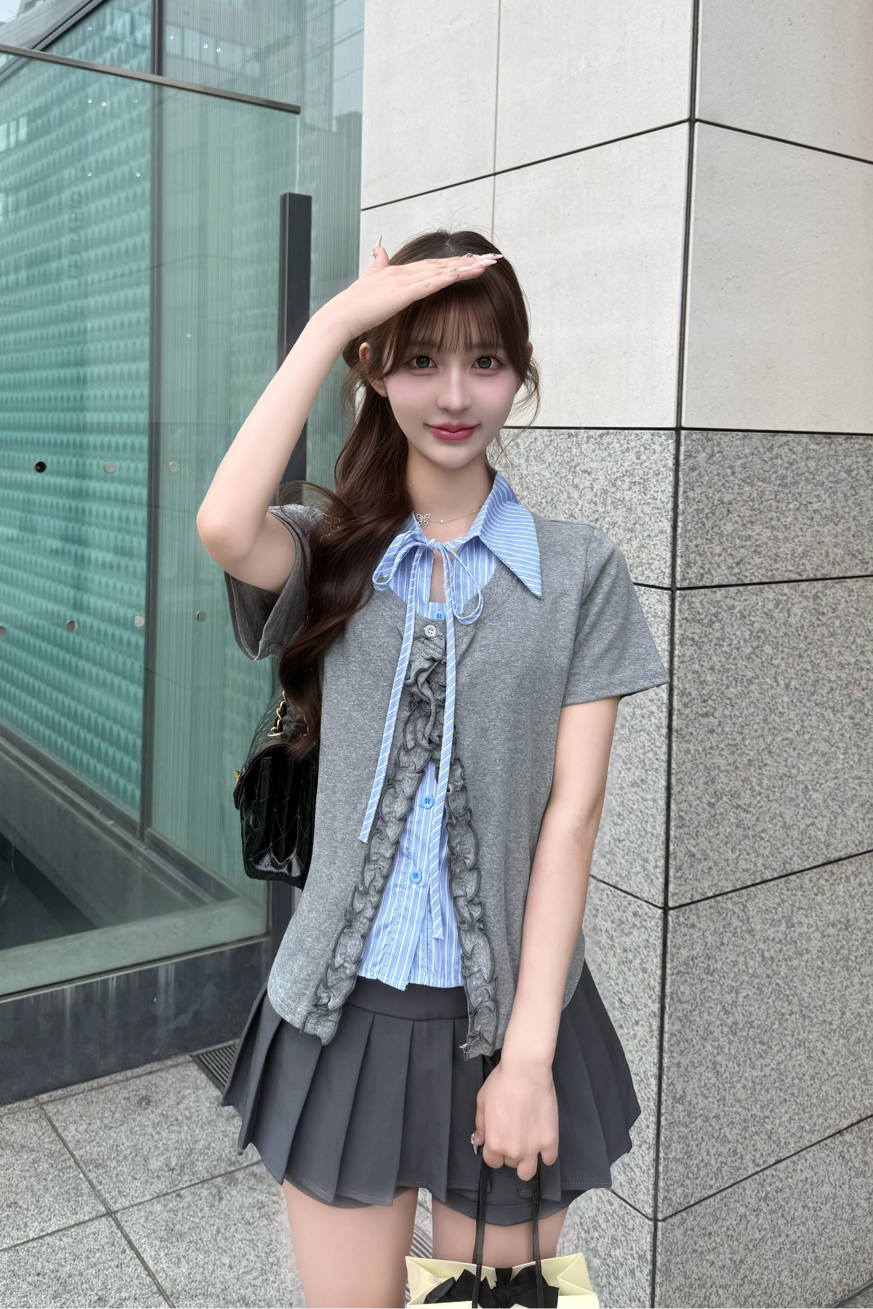 フリルデザインレイヤードトップス KR14308