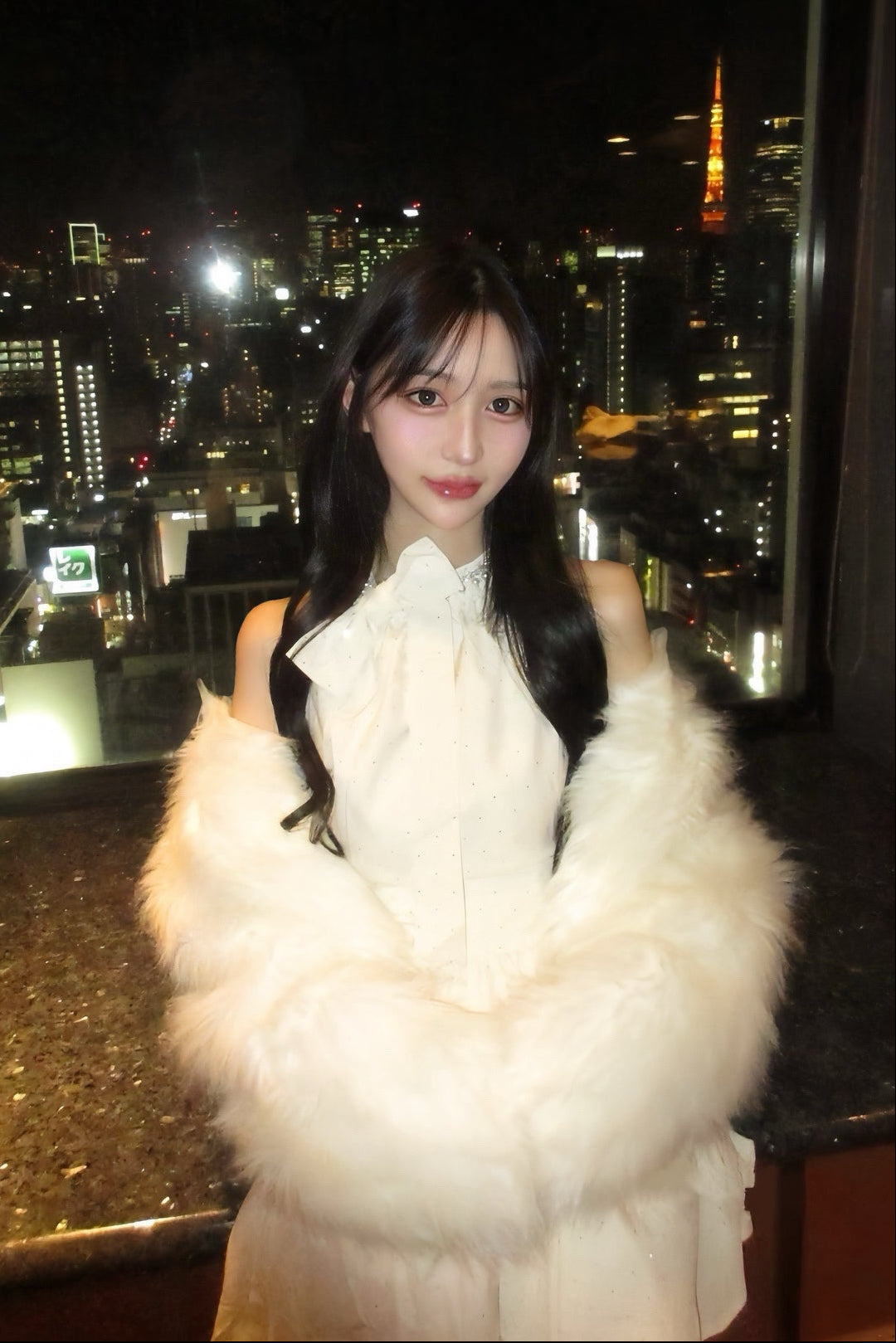 リボンビジューフレアワンピース KR14313