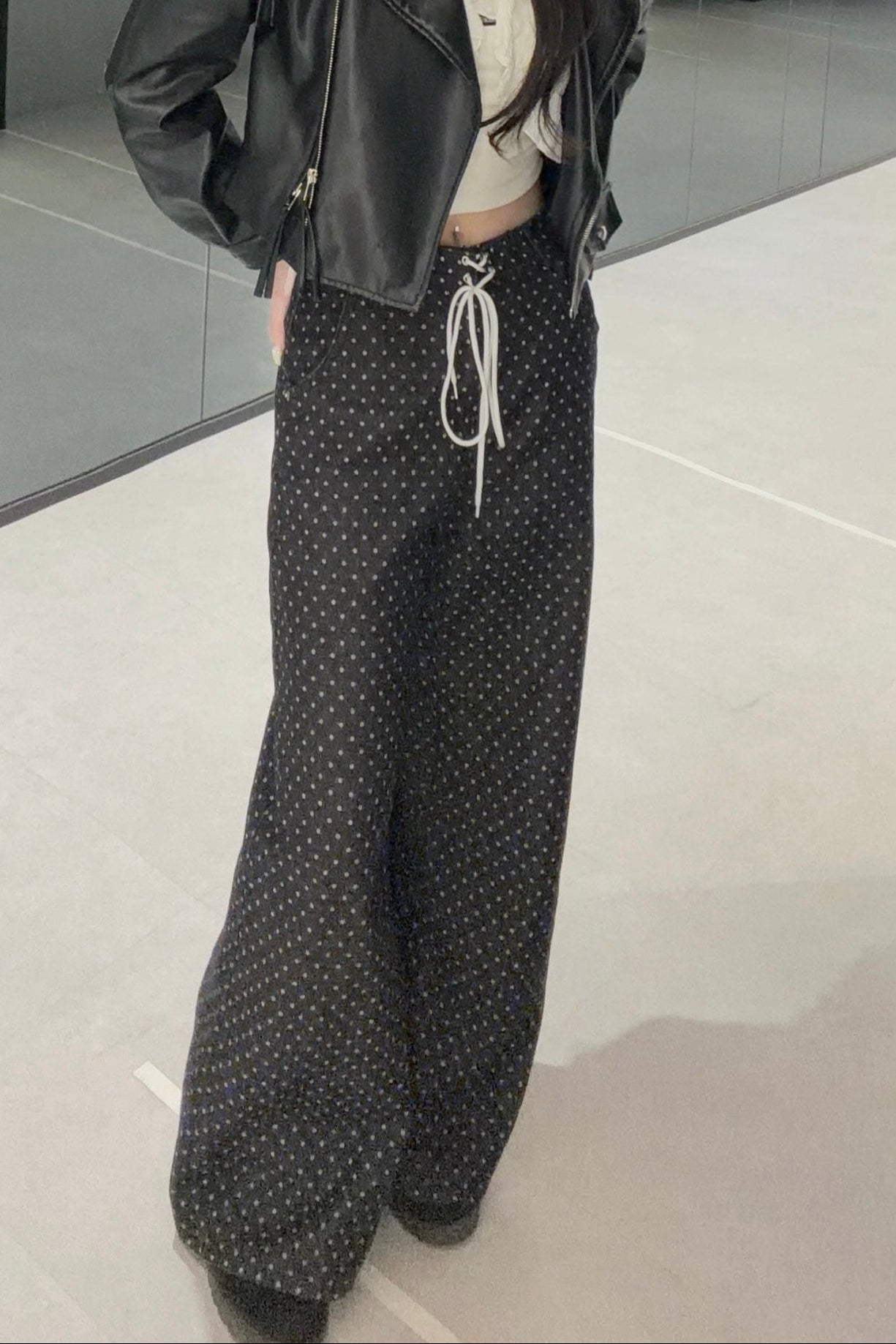 ドットデニムワイドパンツ KR13734