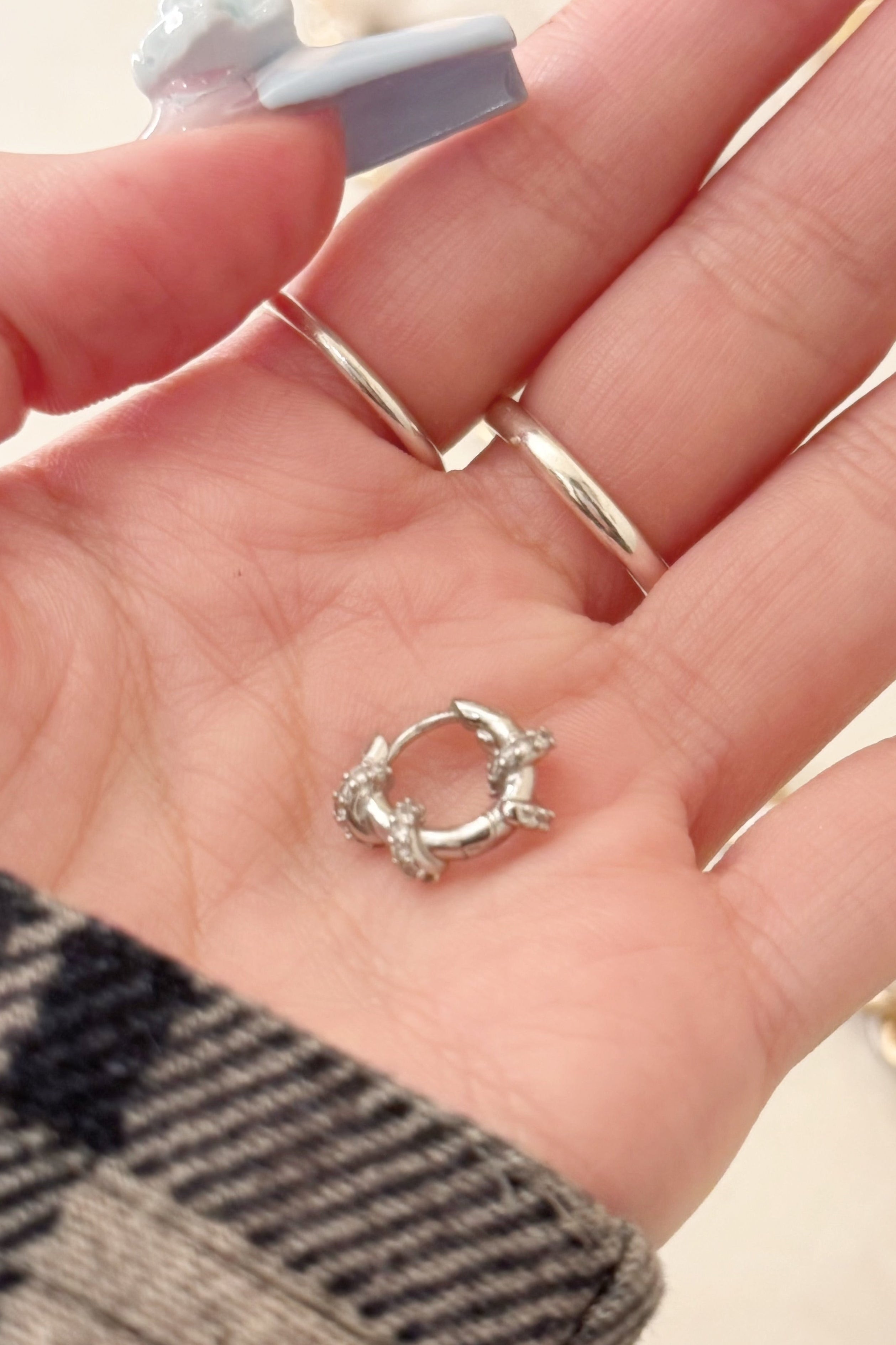 シルバーリングピアス KR13635