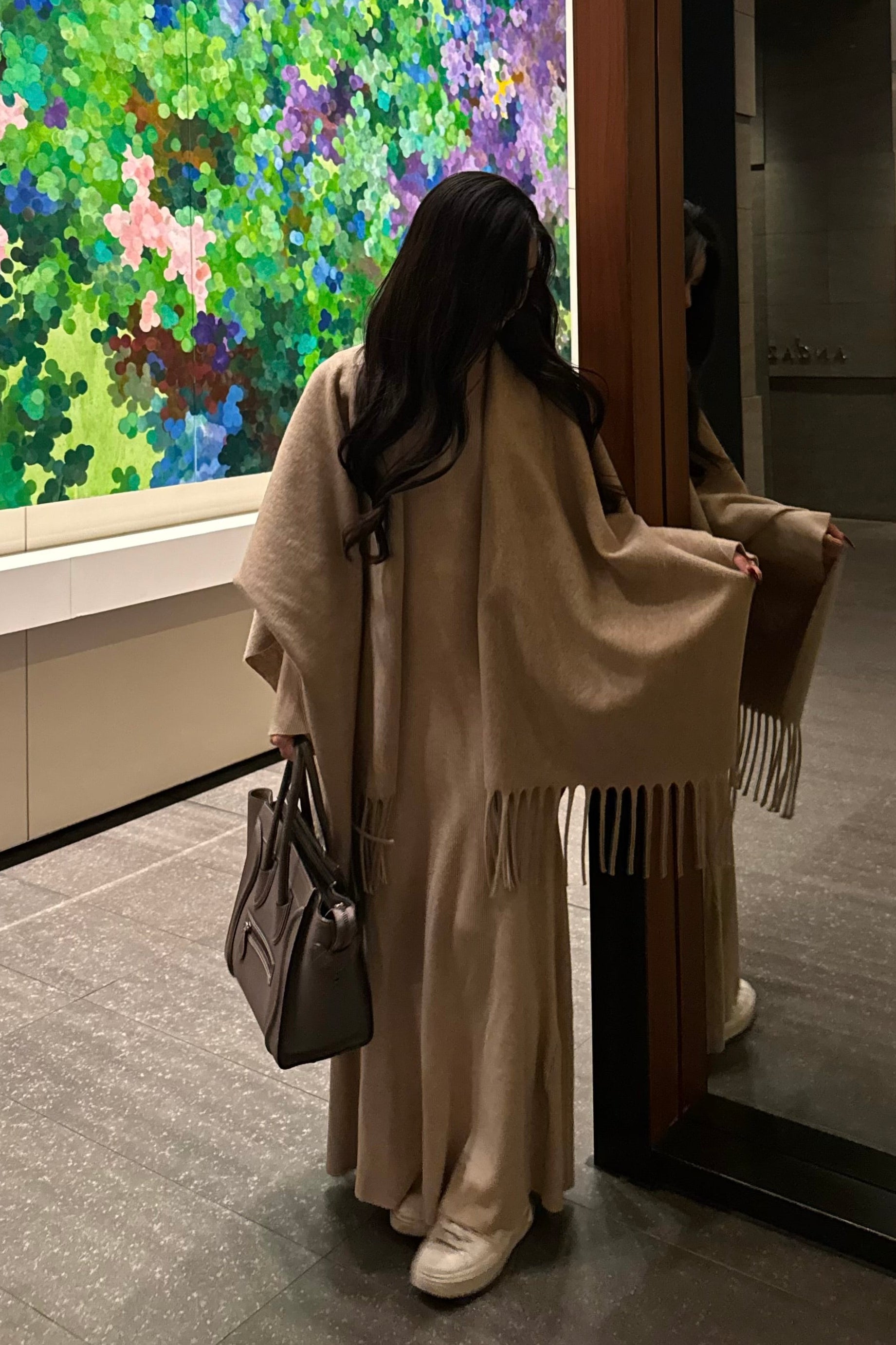 Vネックショールロングワンピース KR13835