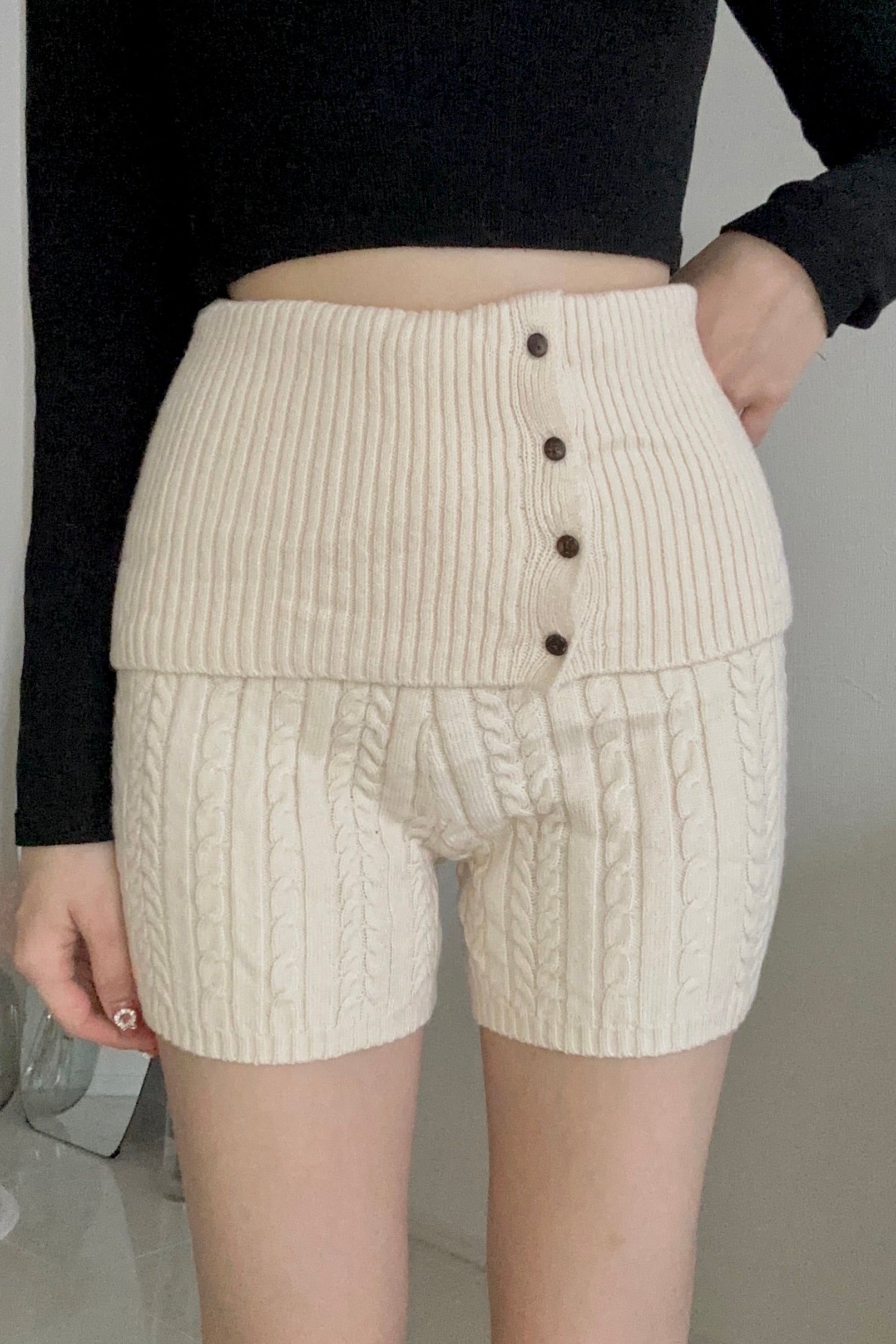 リブニットショートパンツ KR13474