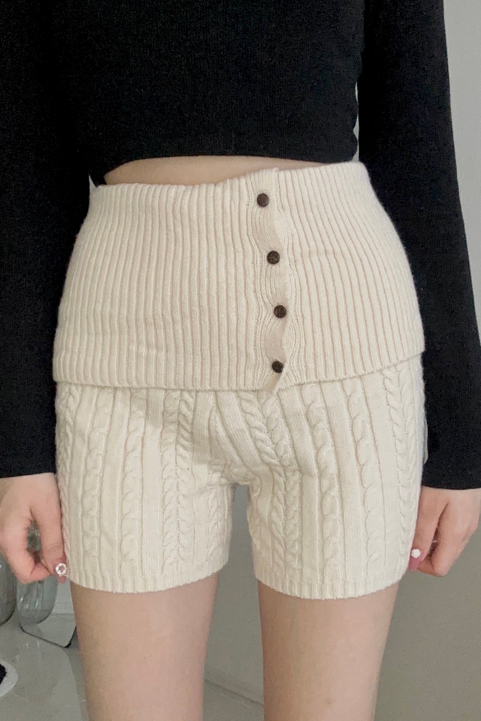 リブニットショートパンツ KR13474