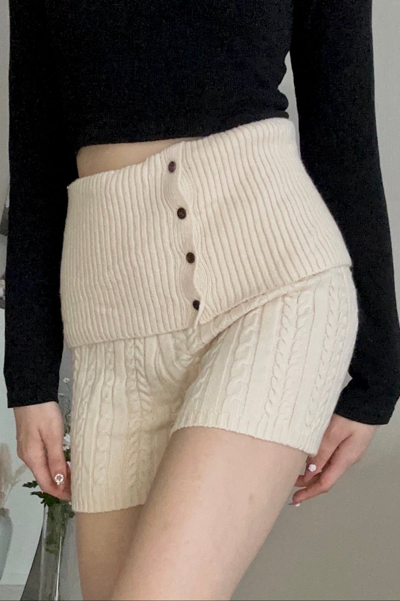 リブニットショートパンツ KR13474