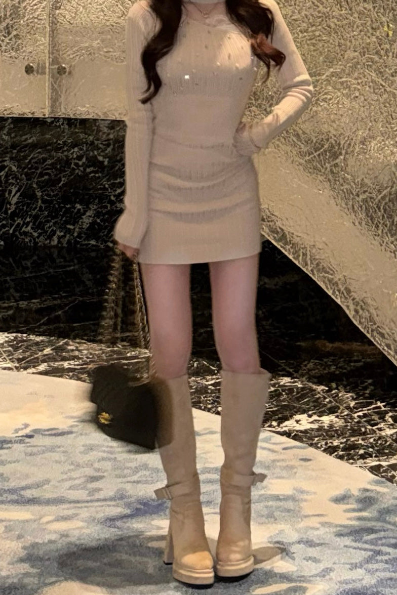 スエードロング デザインブーツ KR13936