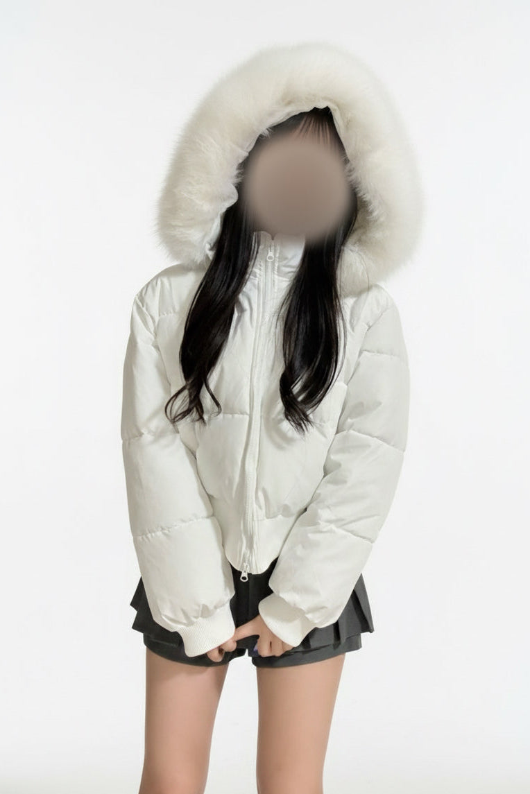 ファーフードショートダウン KR30405