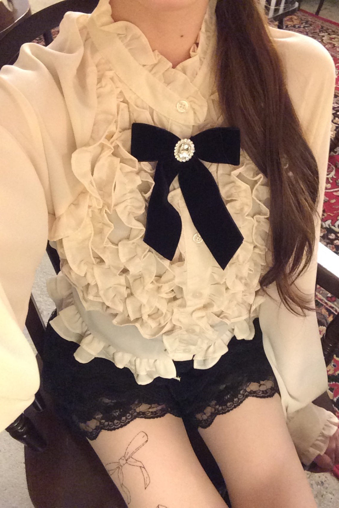 リボンフレンチフリルブラウス KR14287