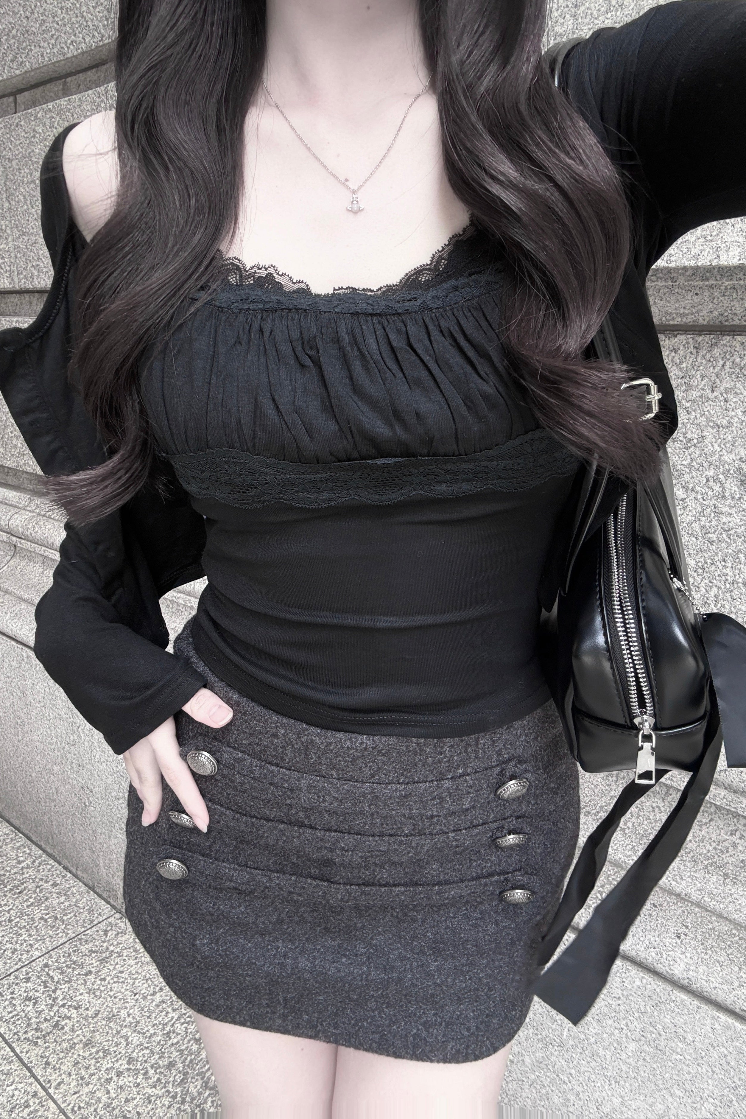 フロントボタンスカート KR14451