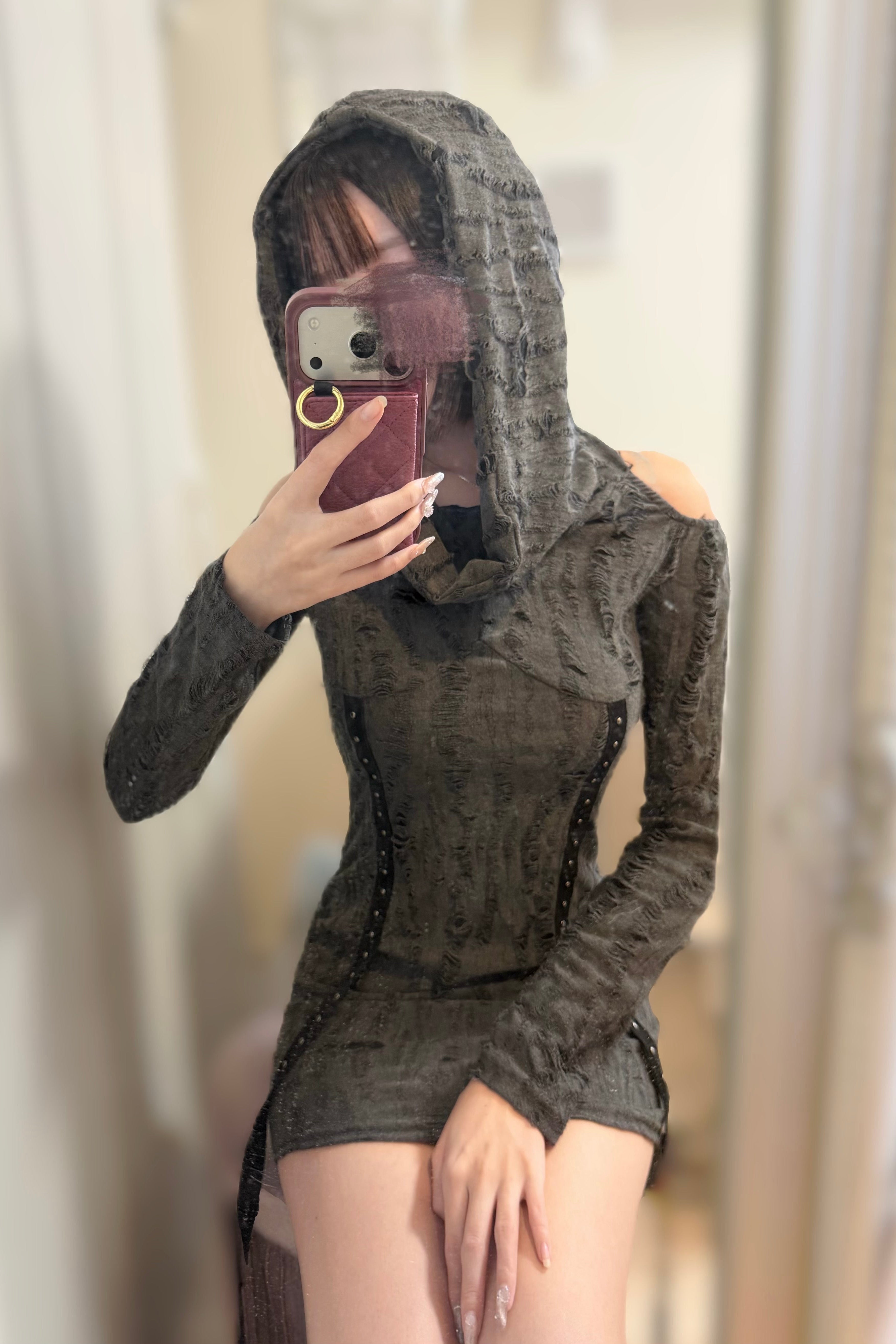 フードニットワンピース KR13183