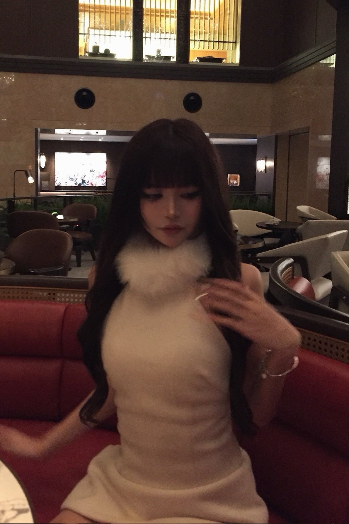 ファーホルダーネックワンピース KR14284
