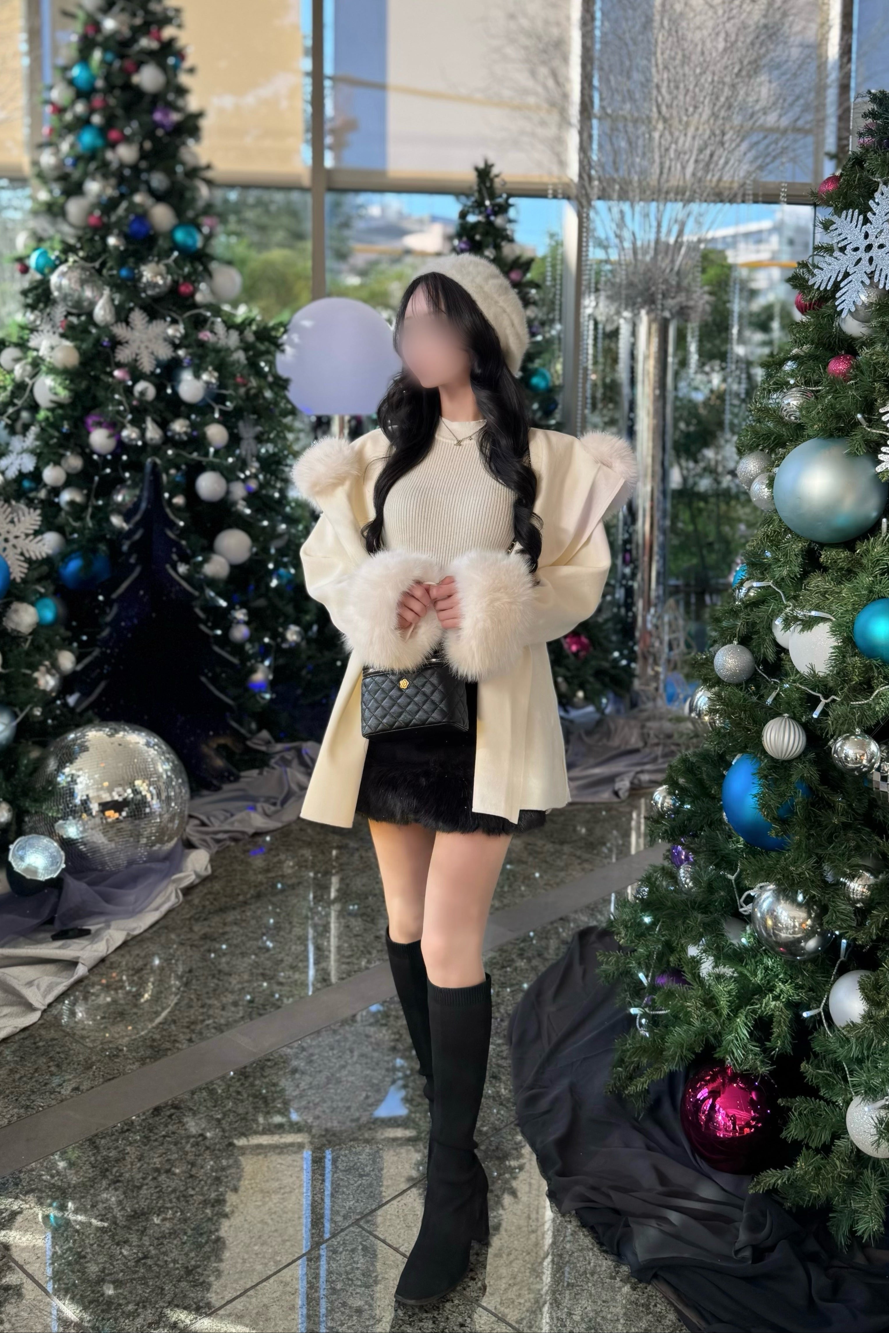 ボリュームファーリボンコート KR30126