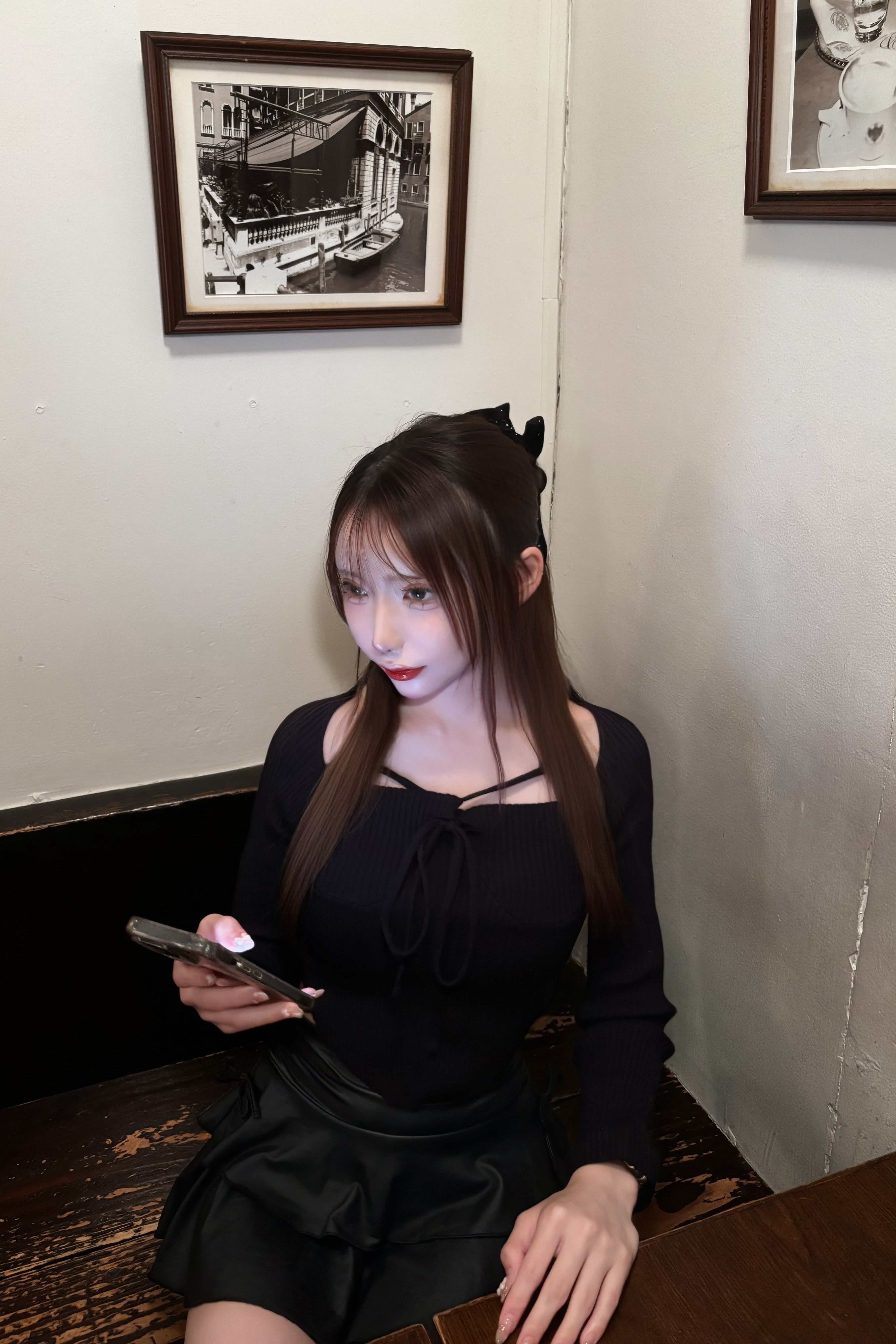 デザインリブカットソー KR12824