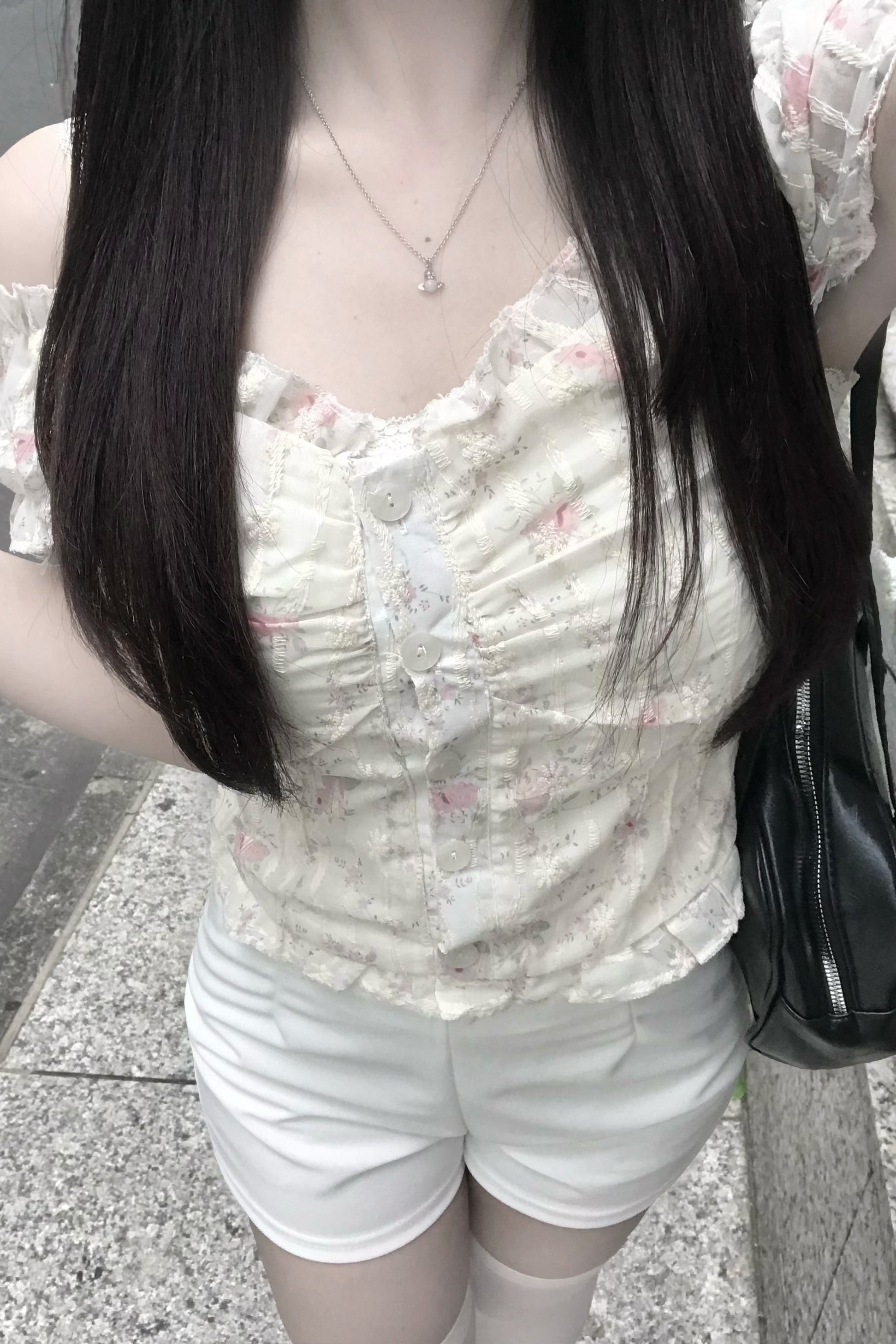 フラワーオフショルフリルトップス KR14458