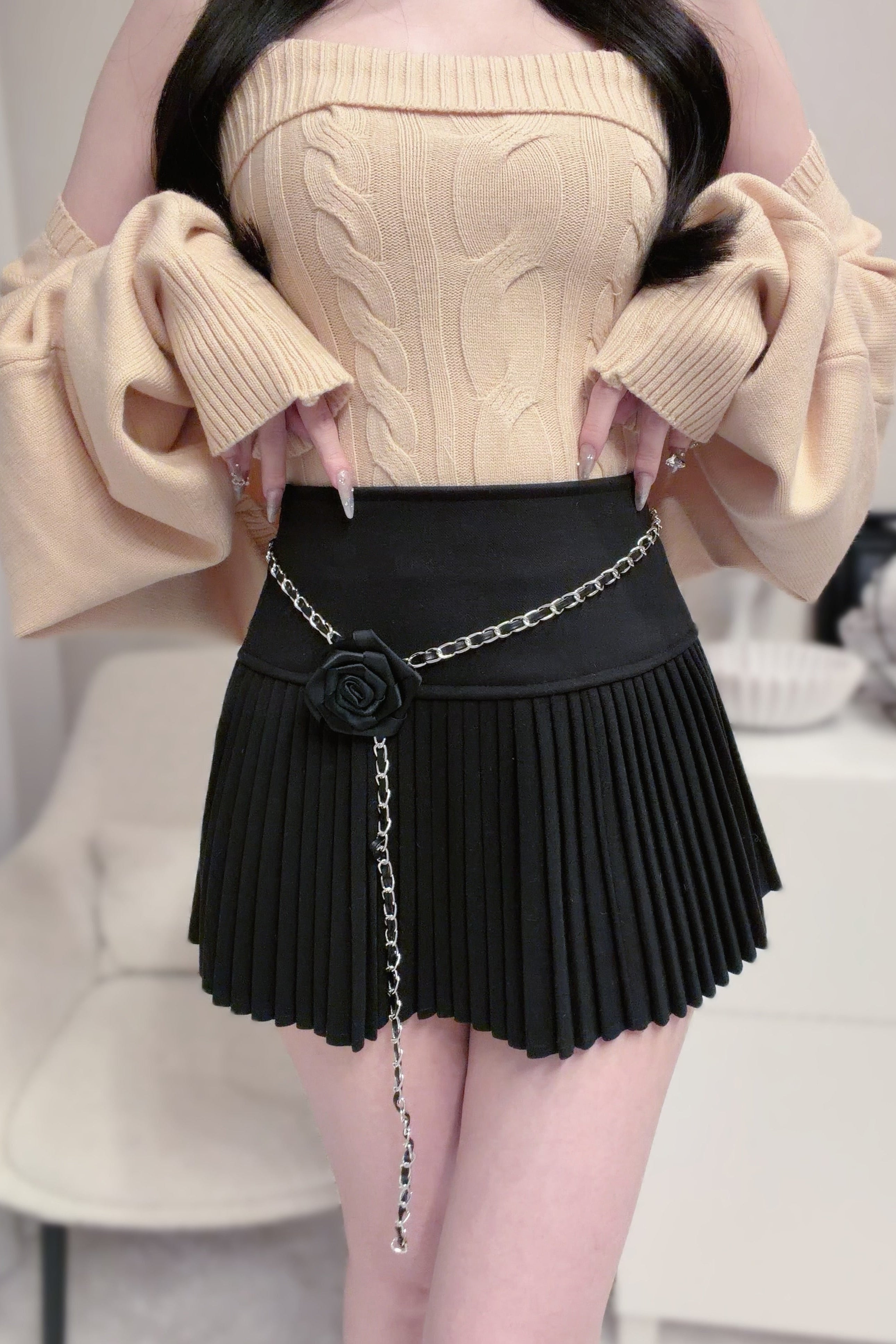 ローズプリーツスカート KR13827