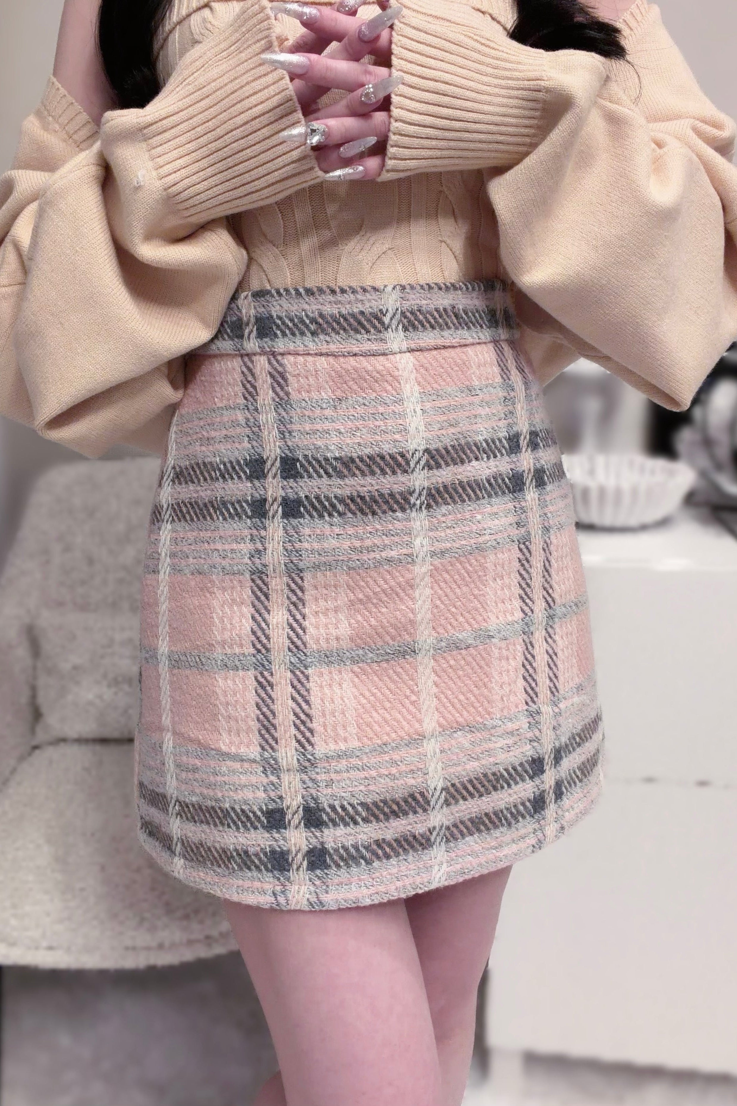 チェックツイードスカート KR13830