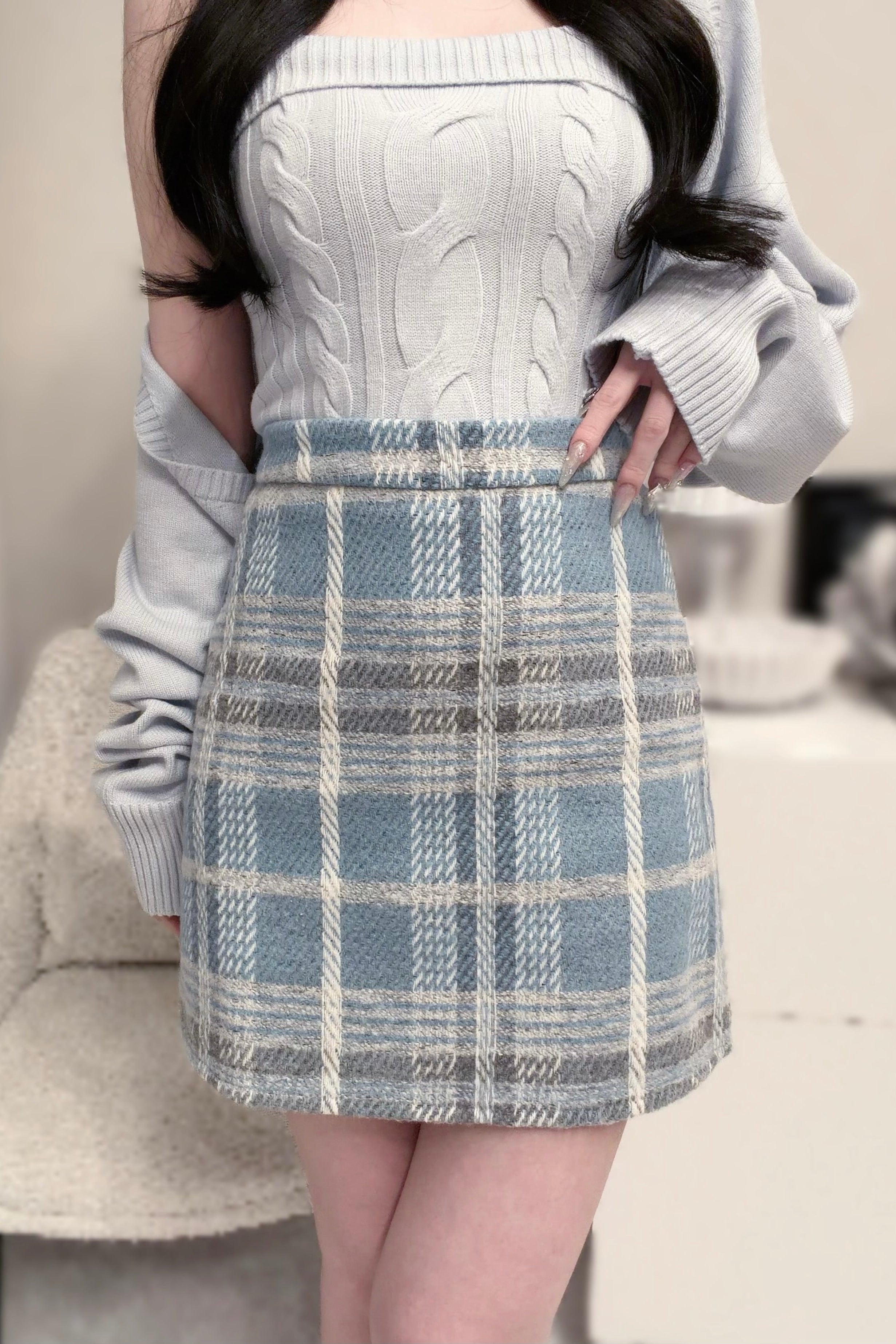 チェックツイードスカート KR13830
