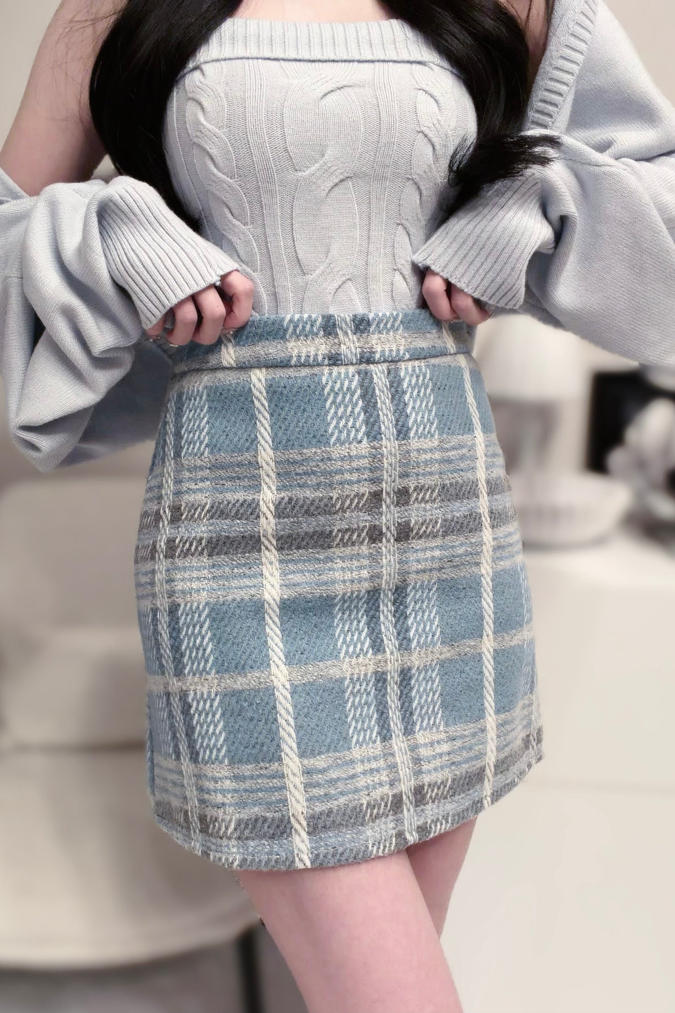 チェックツイードスカート KR13830