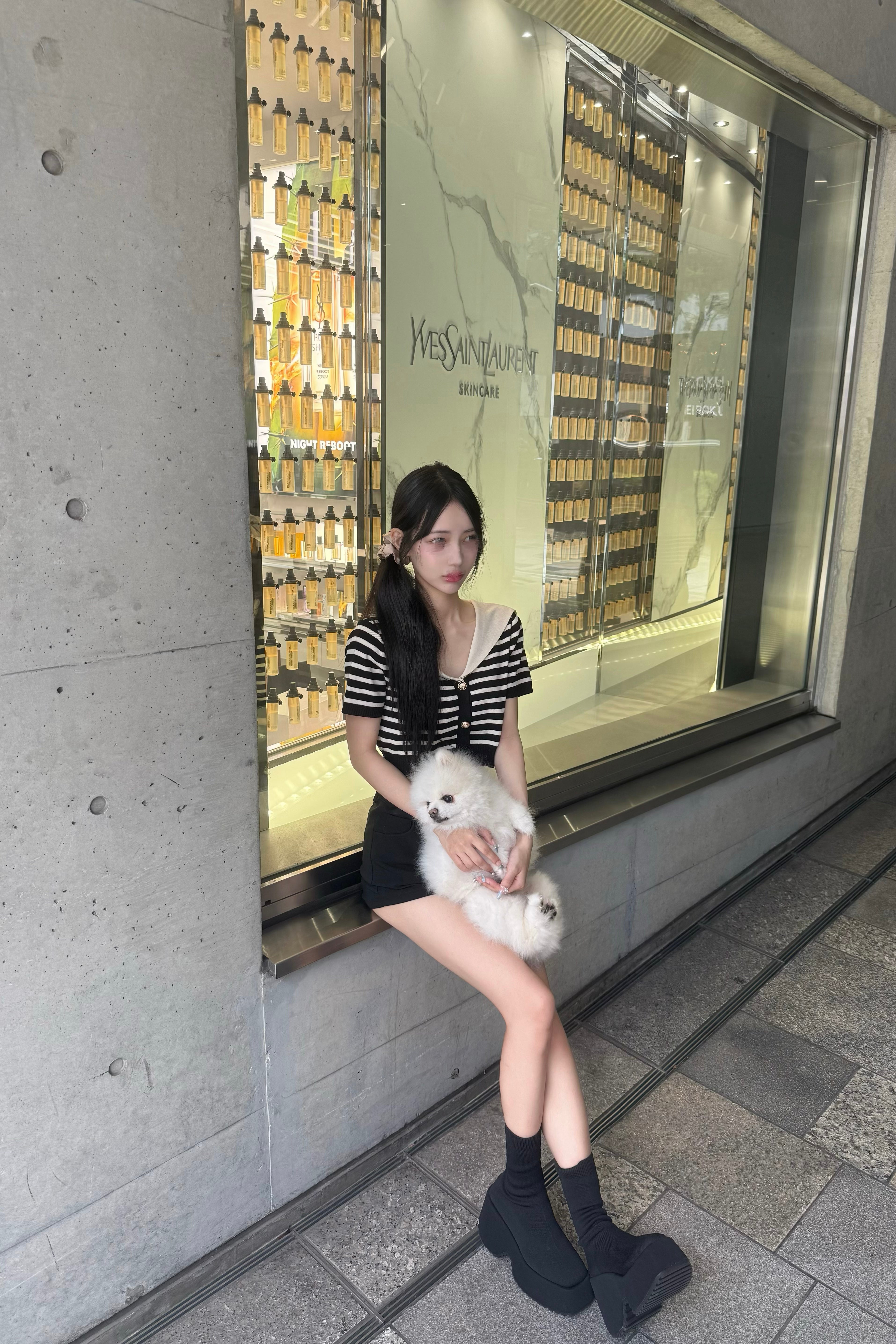 セーラーボーダークロップニット KR11205