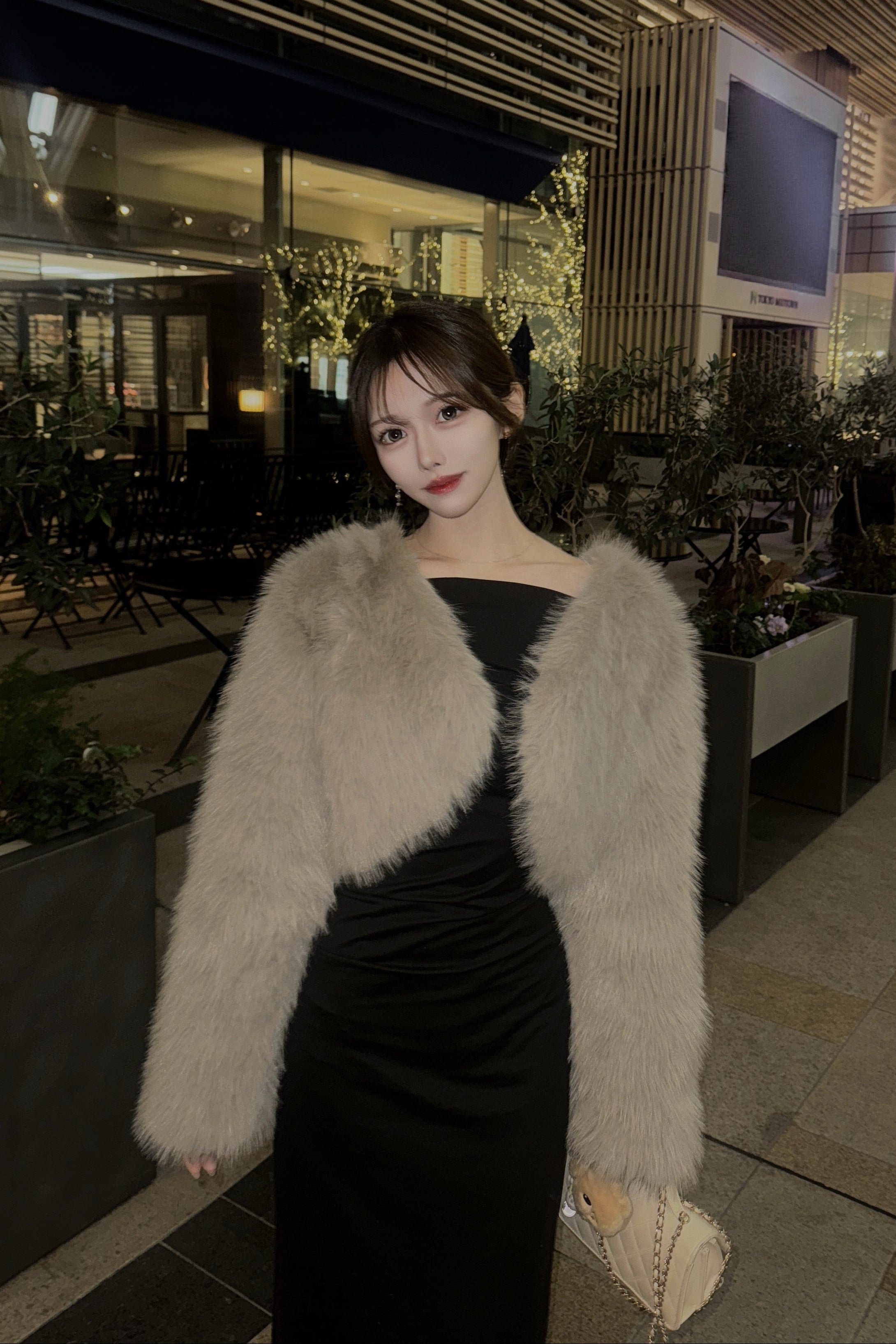 ファーショートコート KR30367