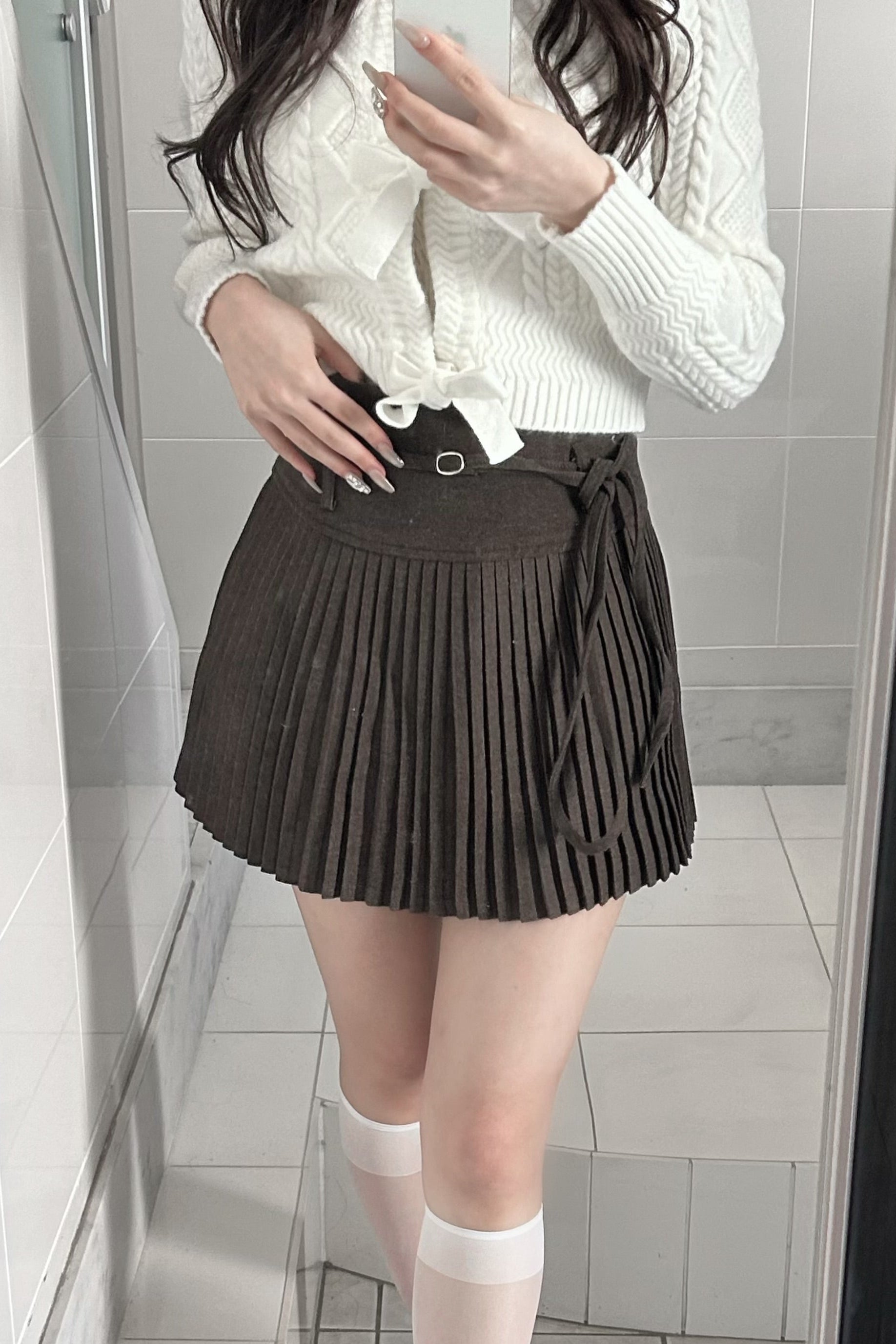 ウエストリボンプリーツスカート KR14146