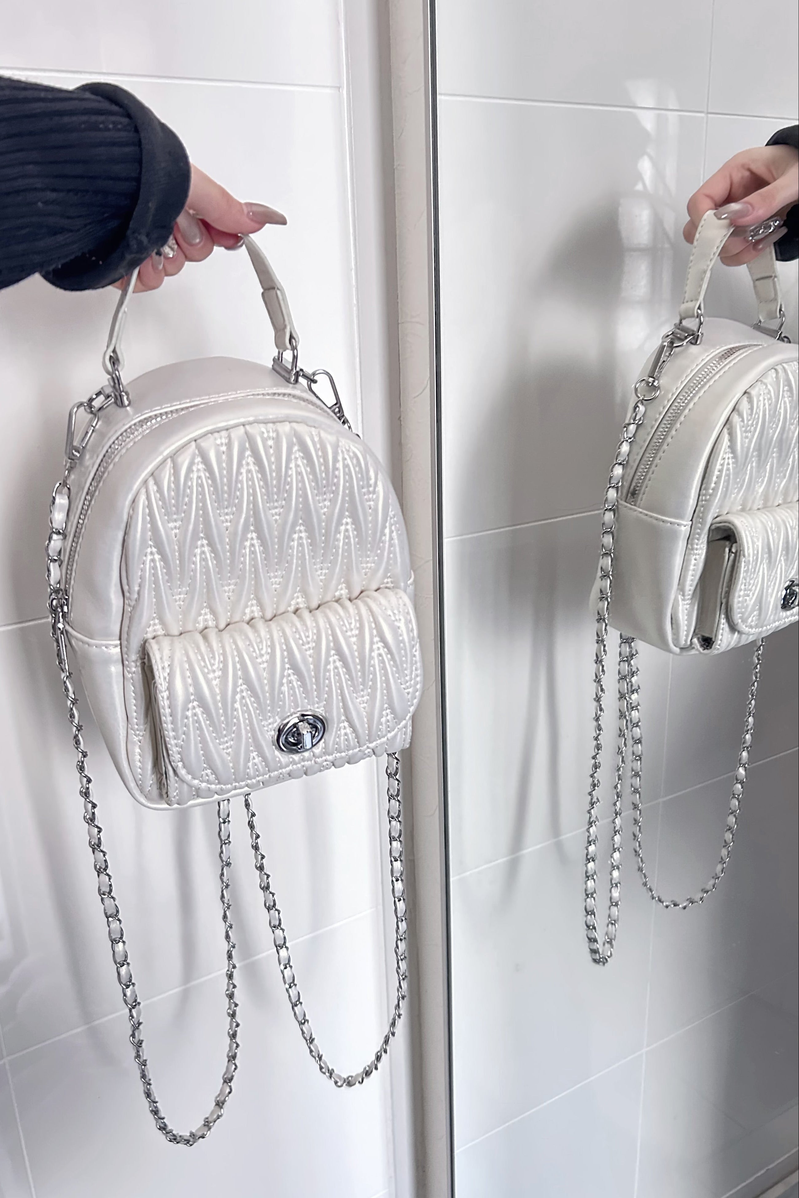 チェーンキルティングミニバッグパック KR14147