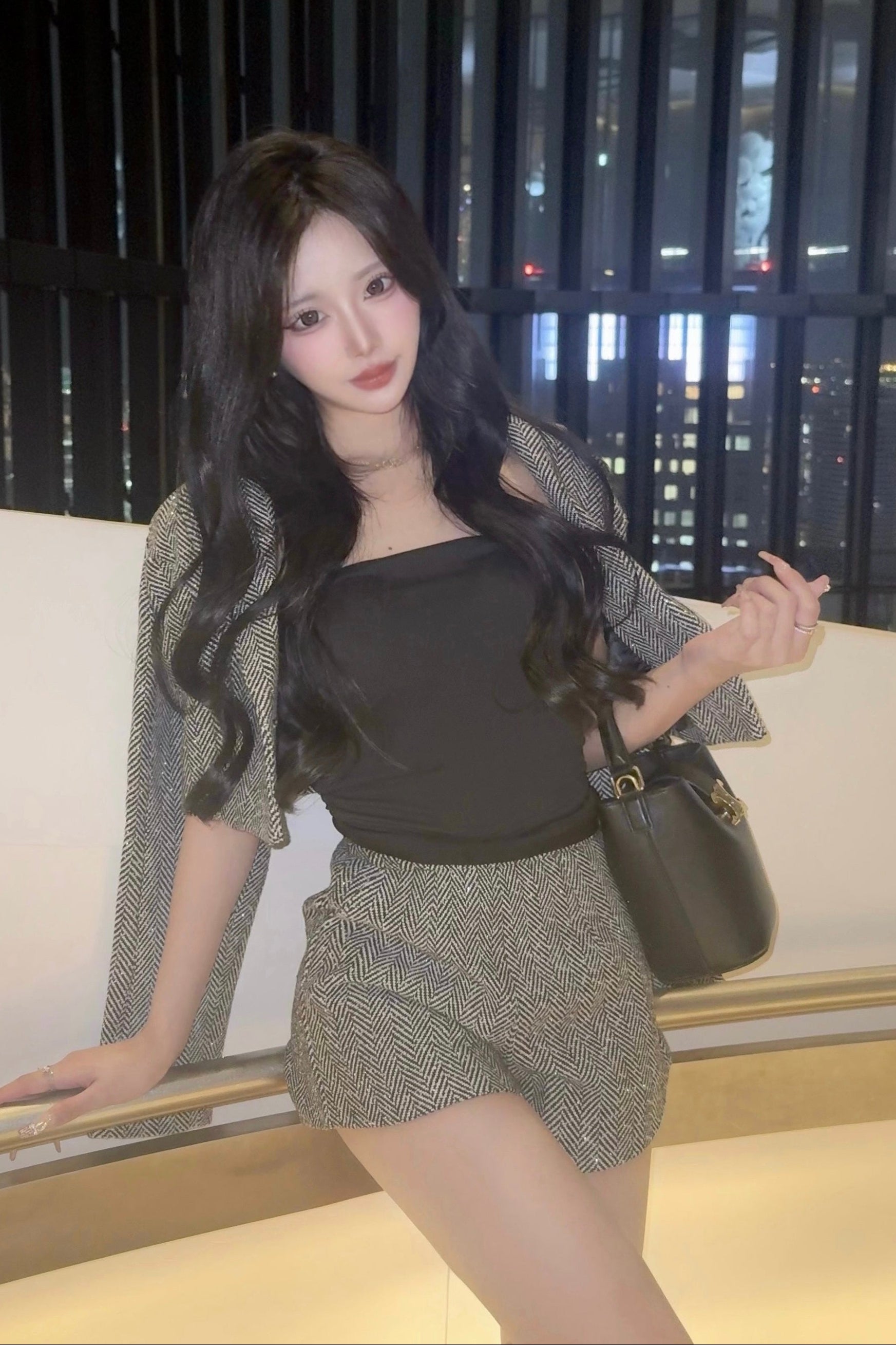 ヘリンボーンクロップドセットアップ KR13220