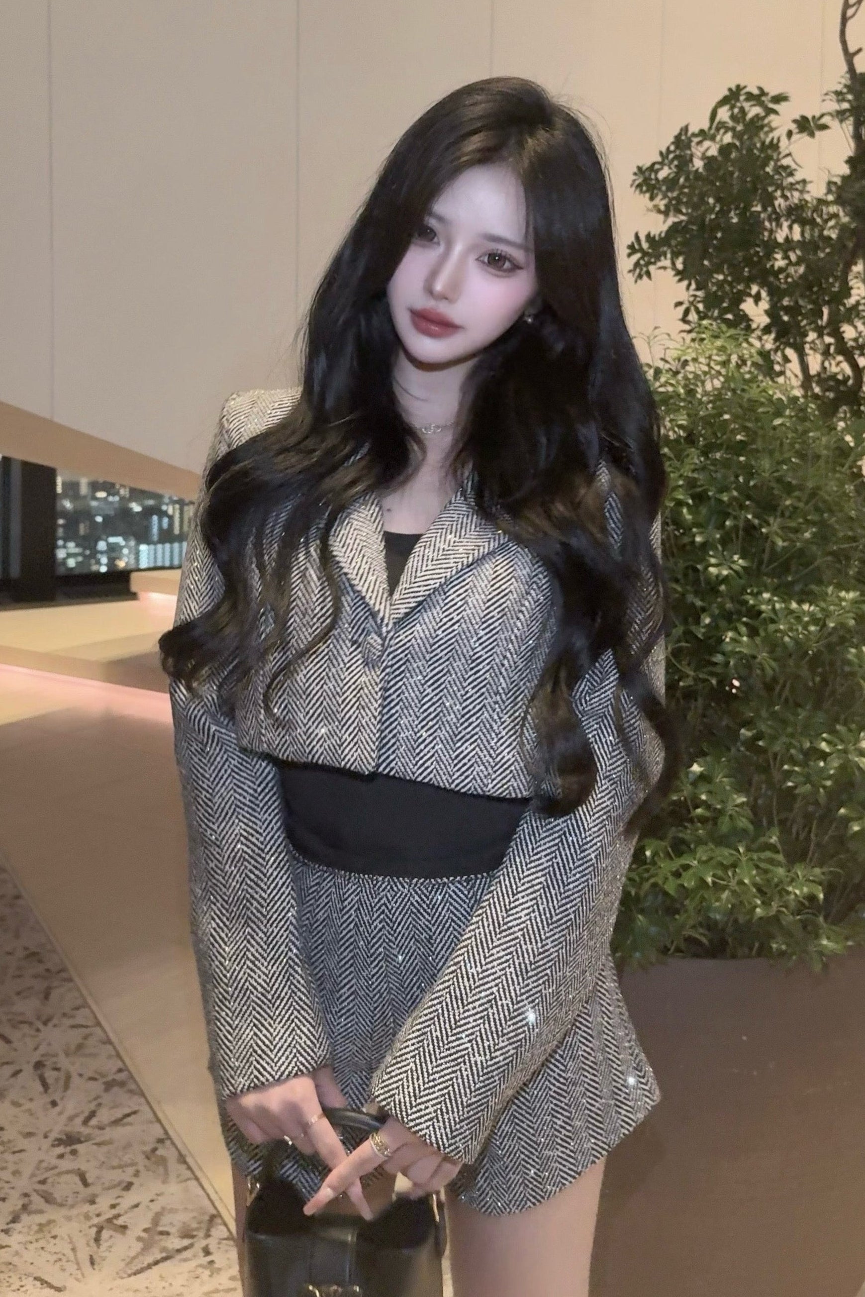 ヘリンボーンクロップドセットアップ KR13220