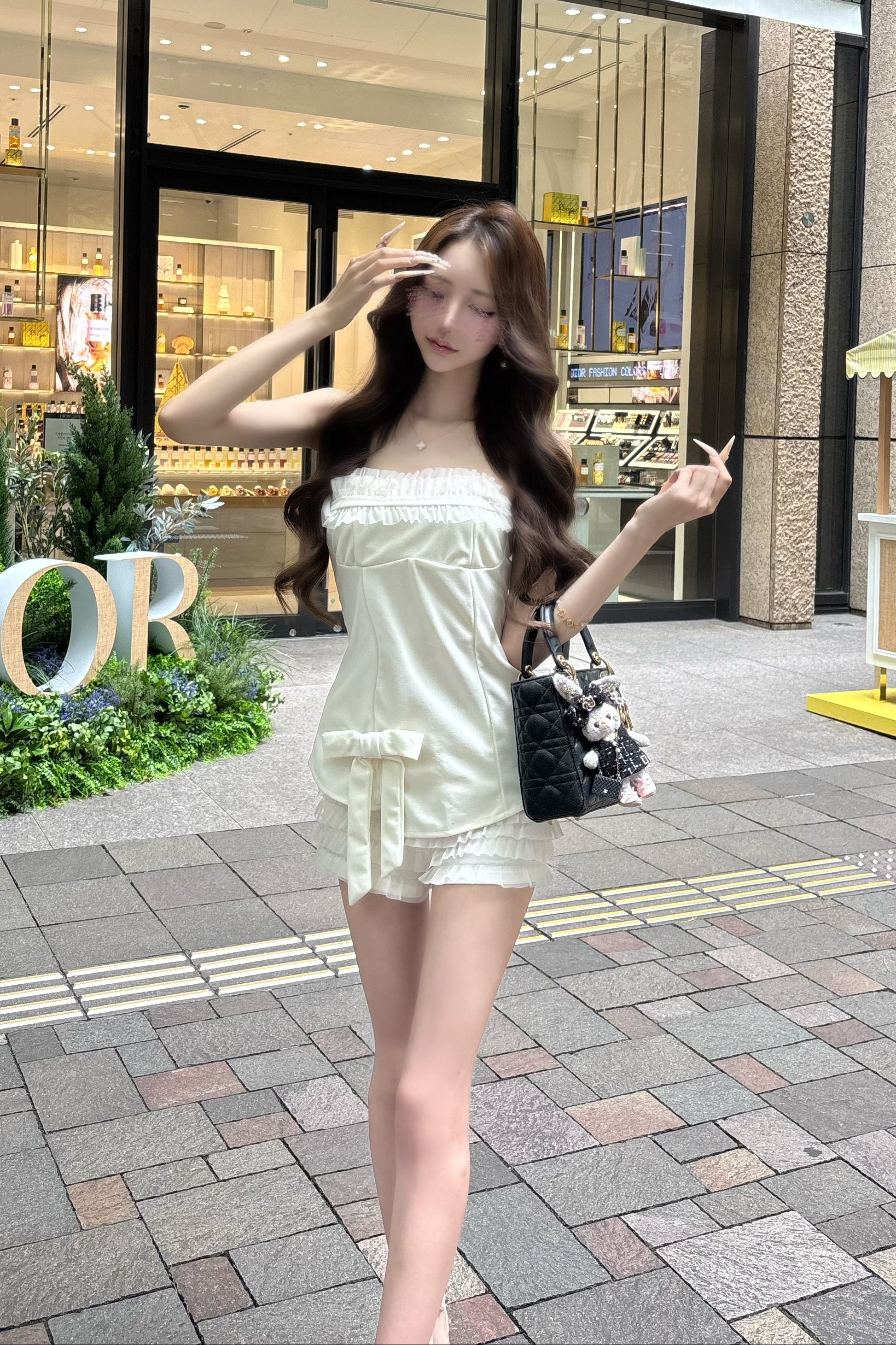 チュールフリルリボンセットアップ KR30553