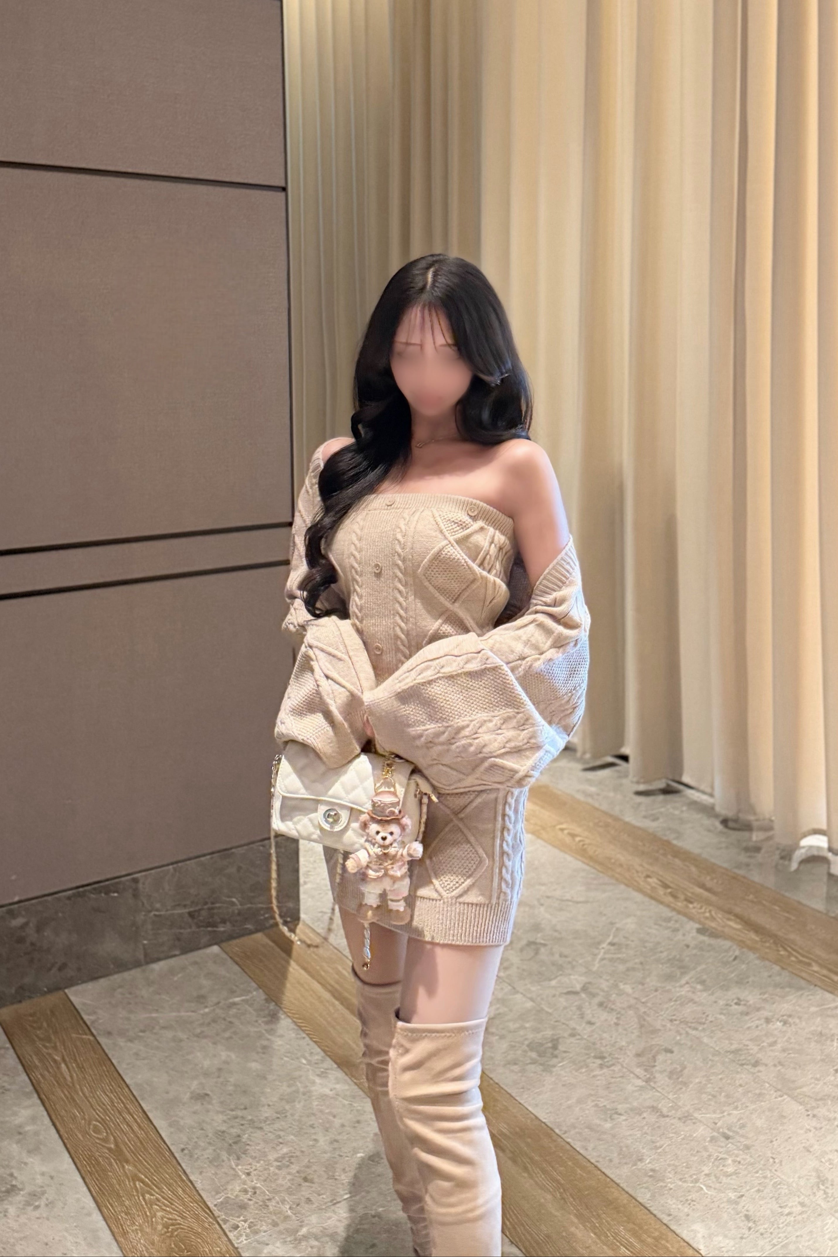 ワンショルニットワンピ KR14157