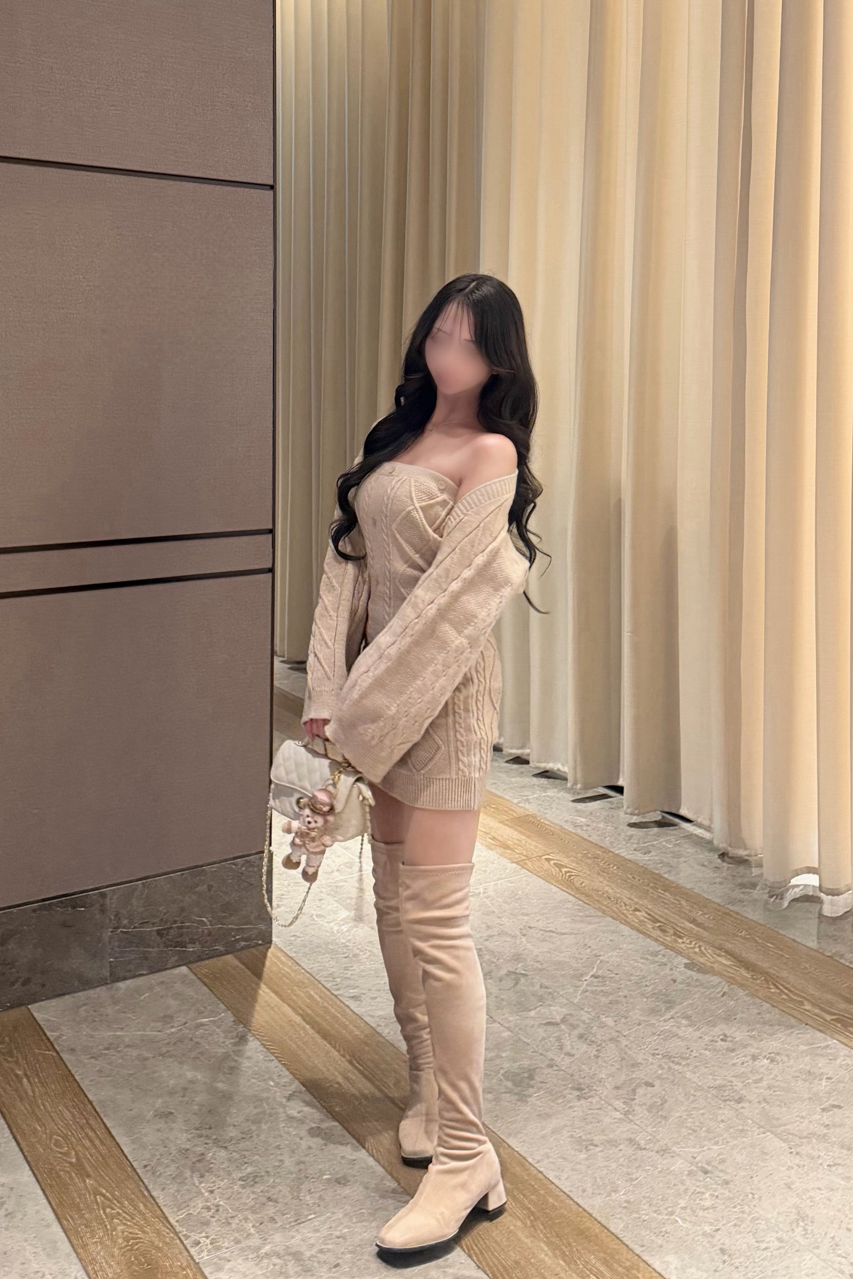 ワンショルニットワンピ KR14157