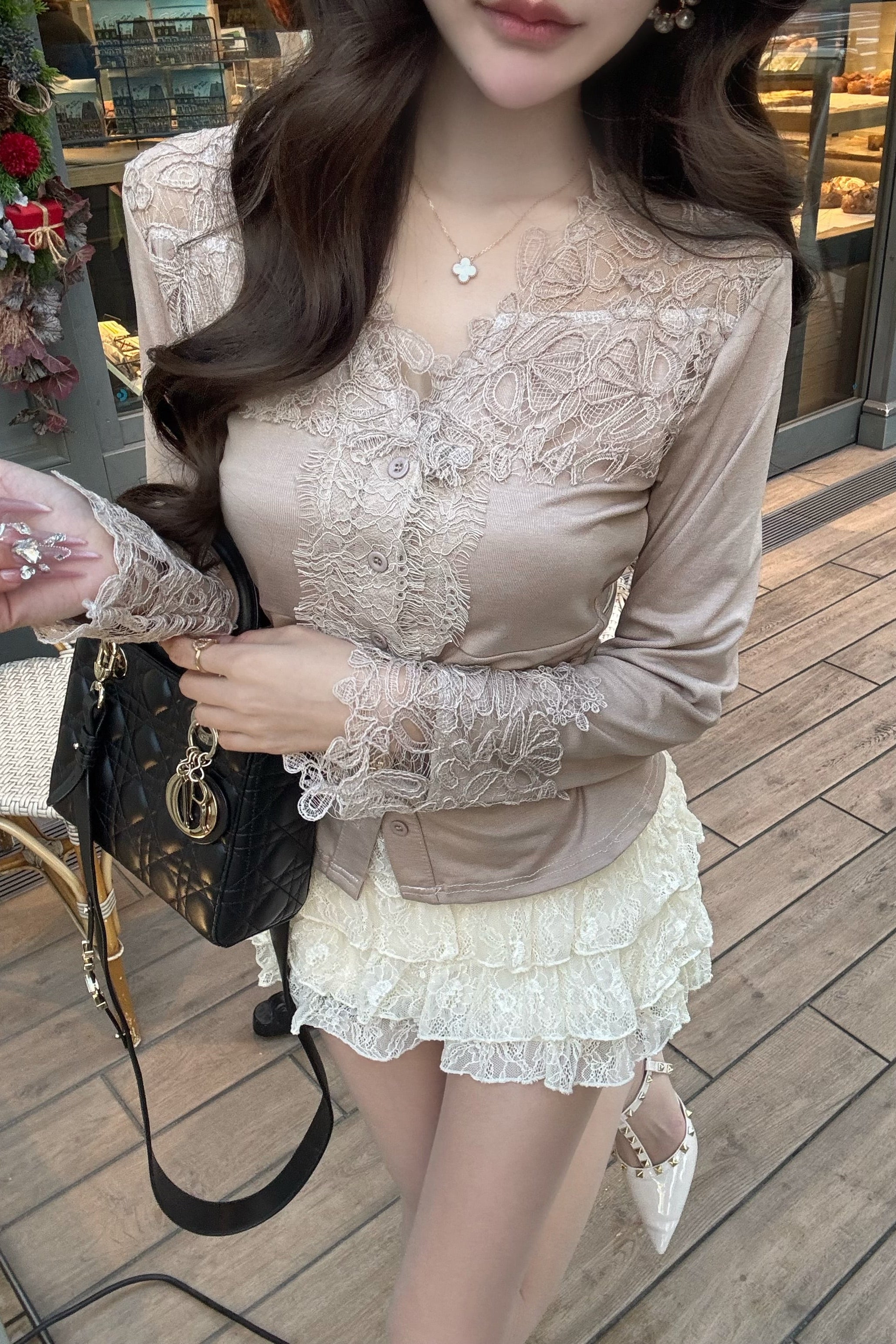 フラワーレースシアートップス KR13909