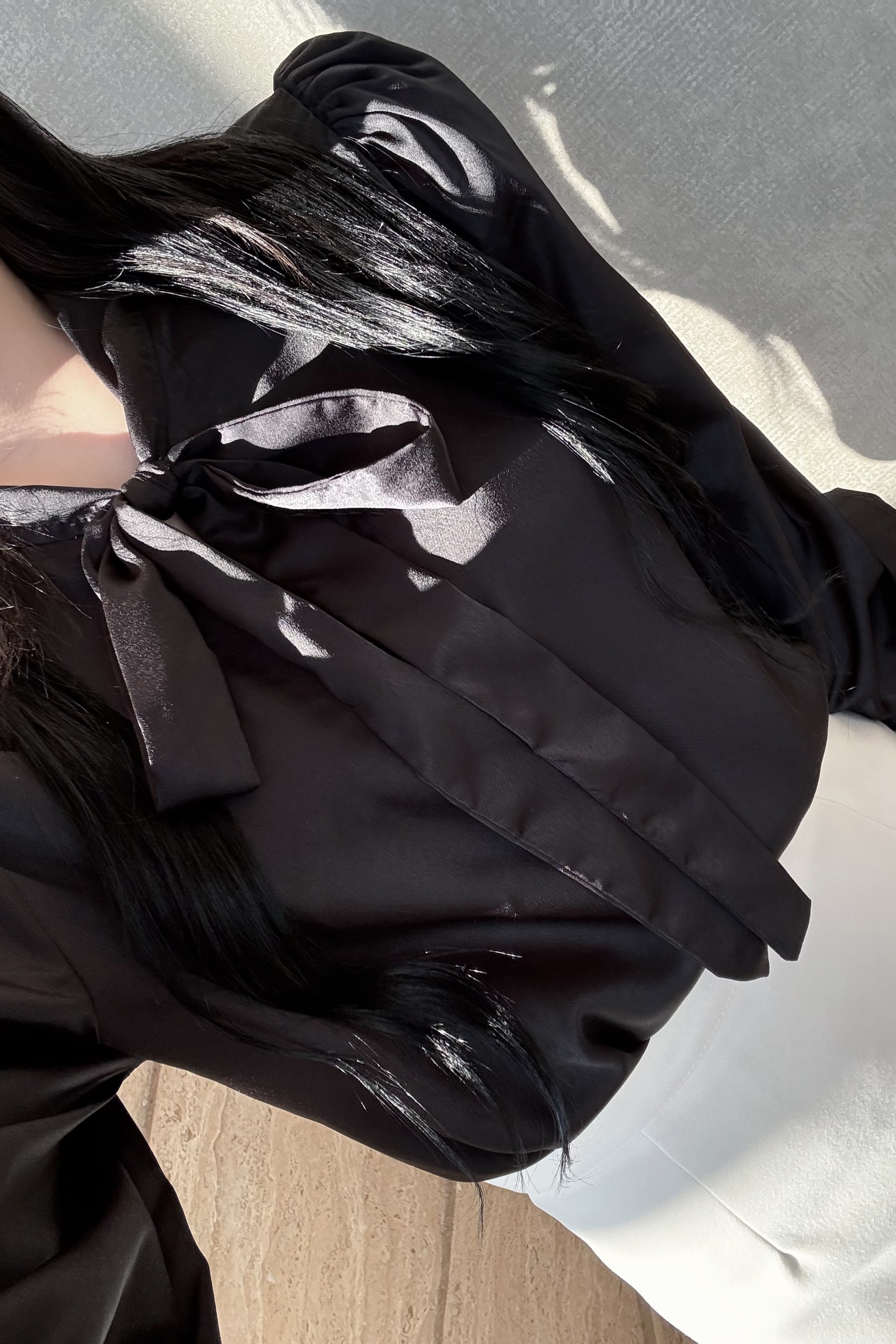 サテンリボンブラウス KR12835