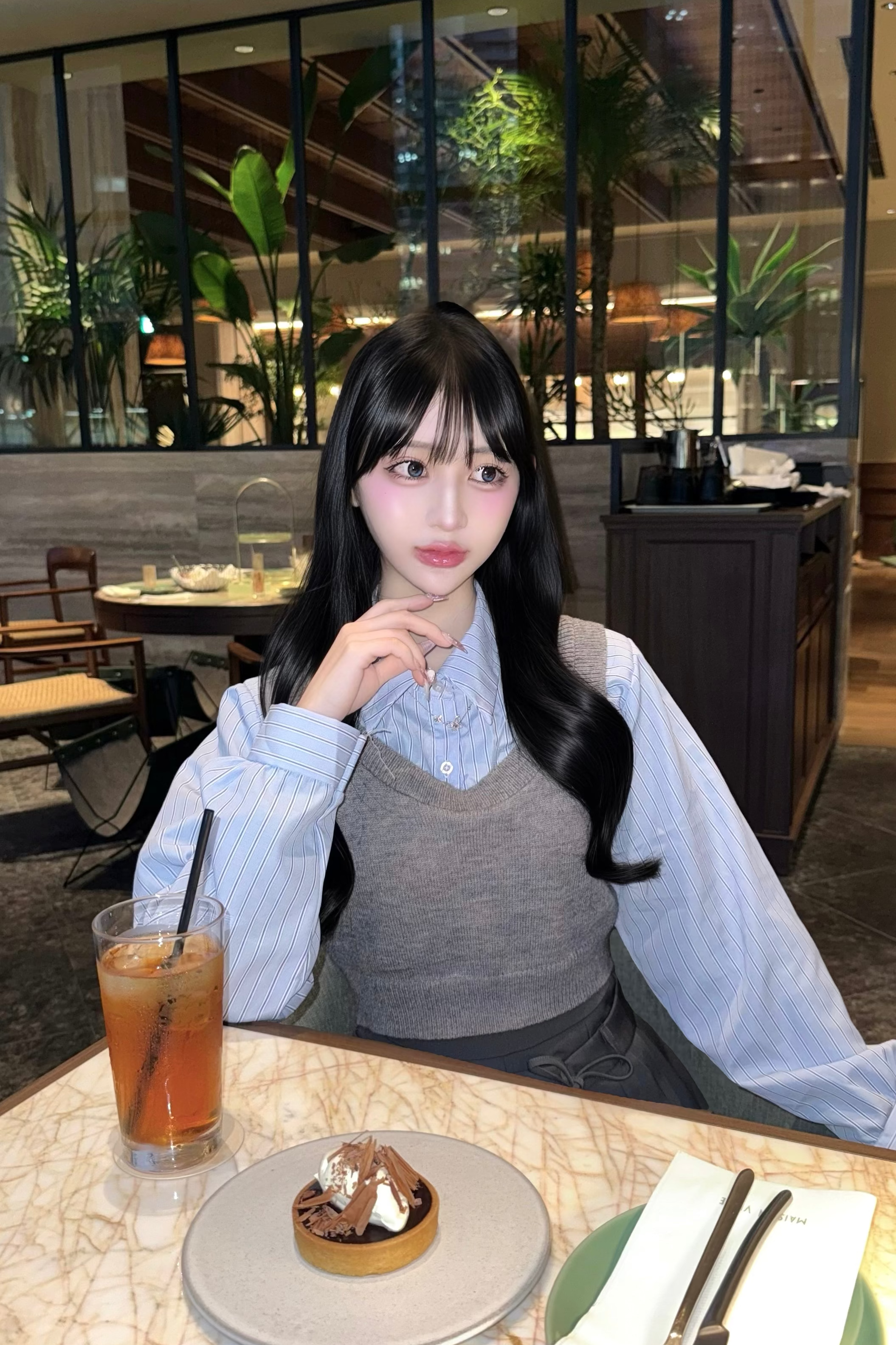 ニットベストドッキングシャツ KR13902