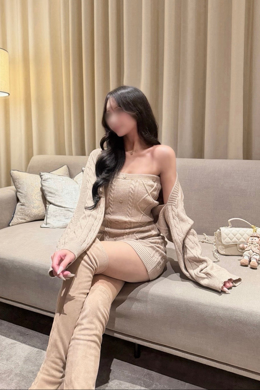 ワンショルニットワンピ KR14157