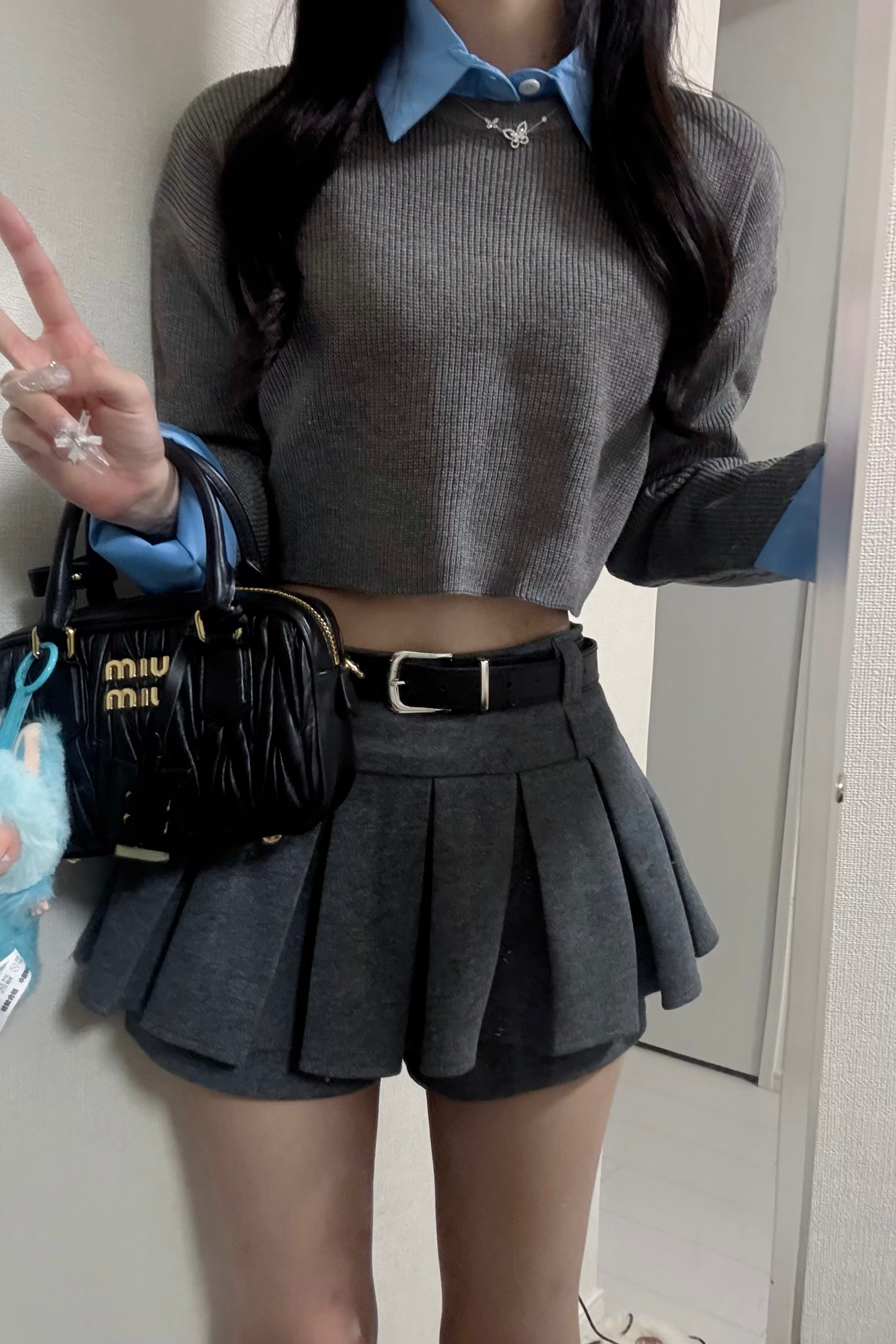 レイヤードクロップニットトップス KR12339