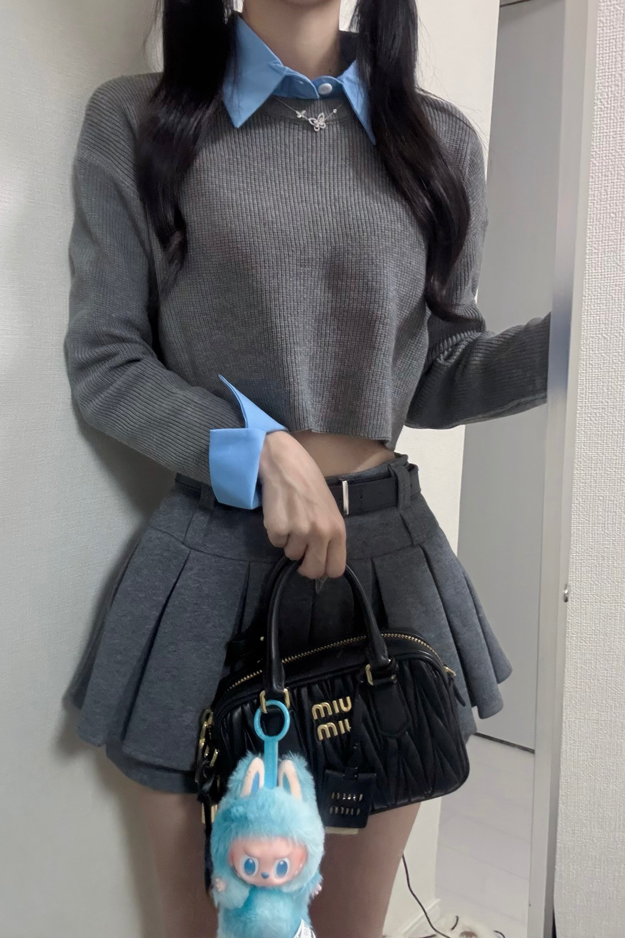 レイヤードクロップニットトップス KR12339