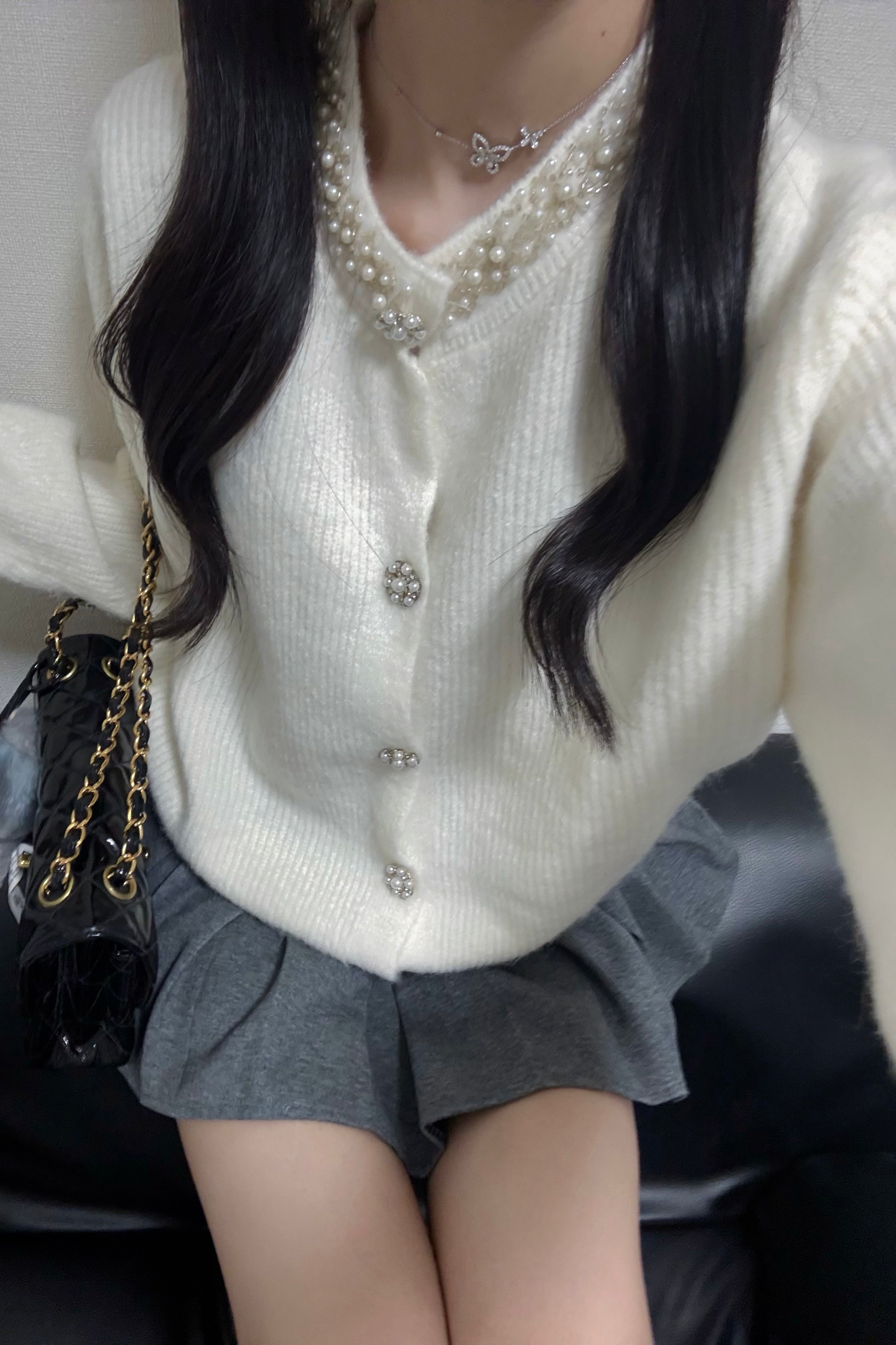 ビジューニットカーディガン KR12347