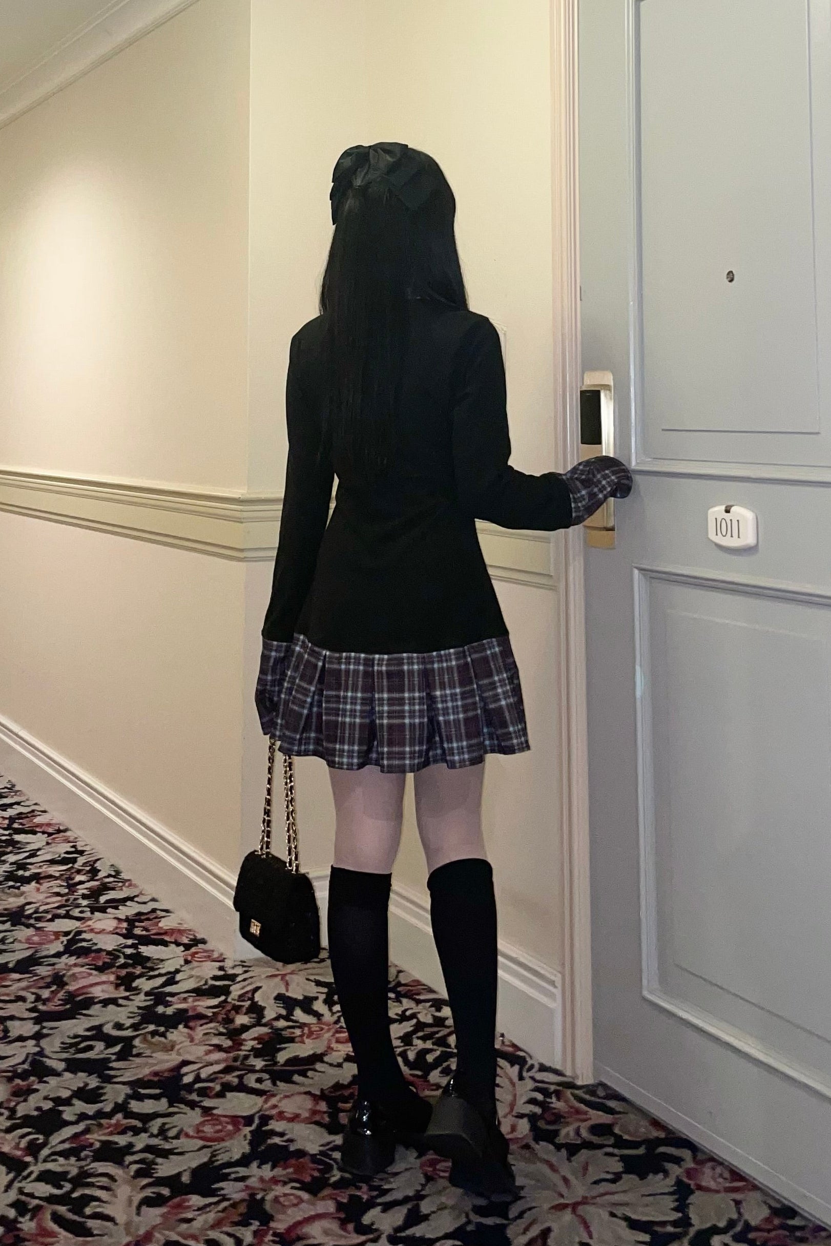 プリーツチェックワンピース KR30458