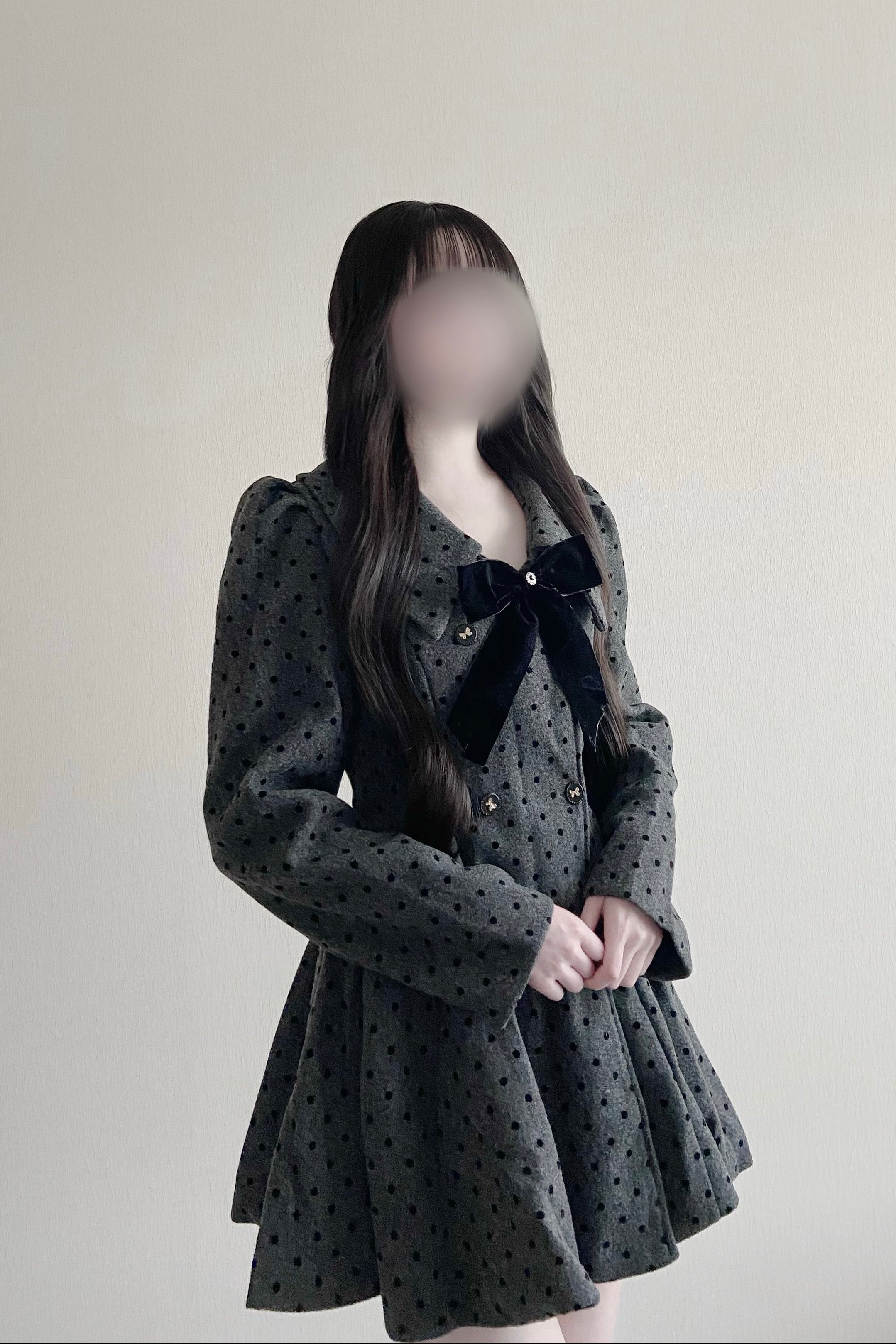 リボンドットワンピースコート KR30444