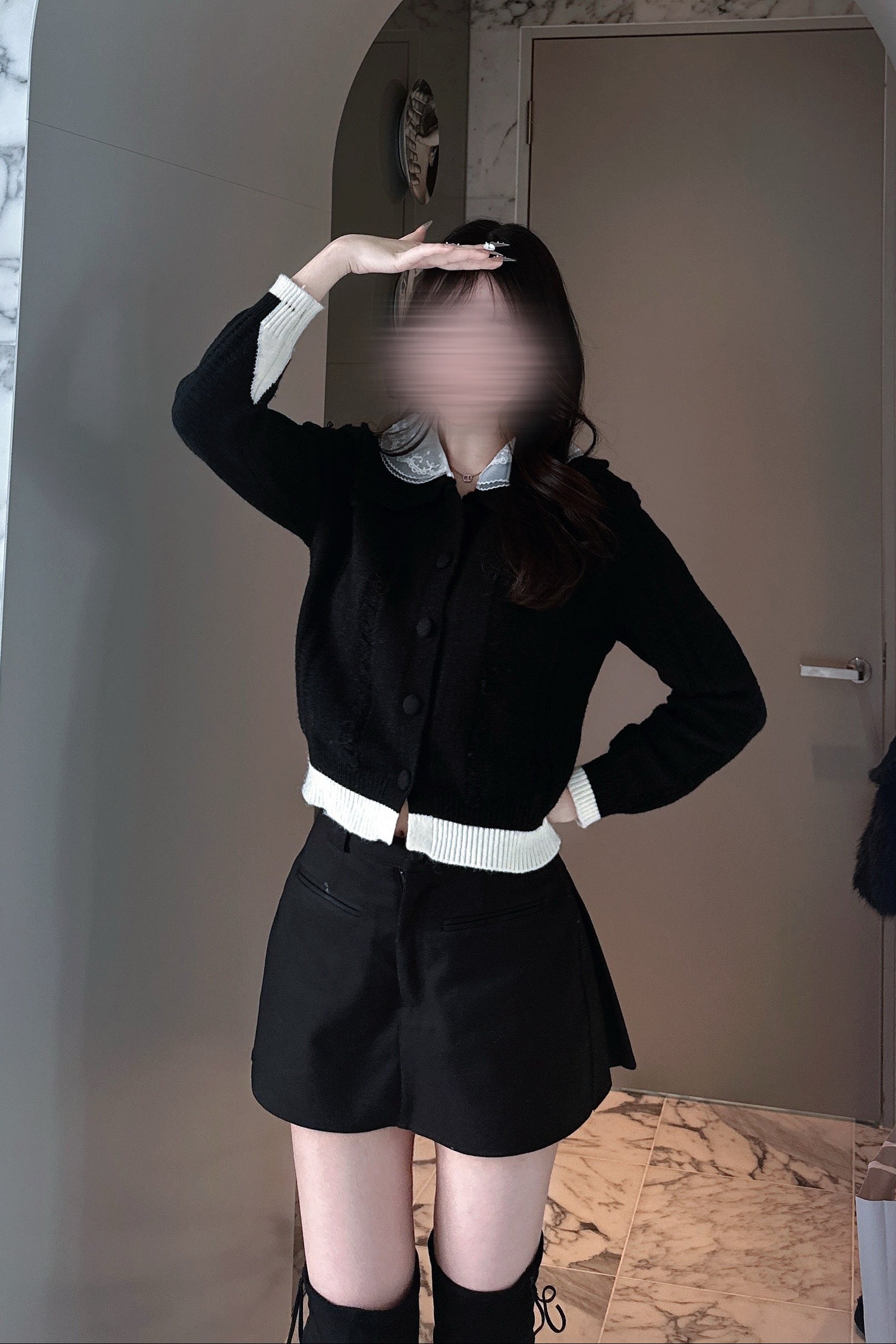 バイカラーフレンチニットKR13519