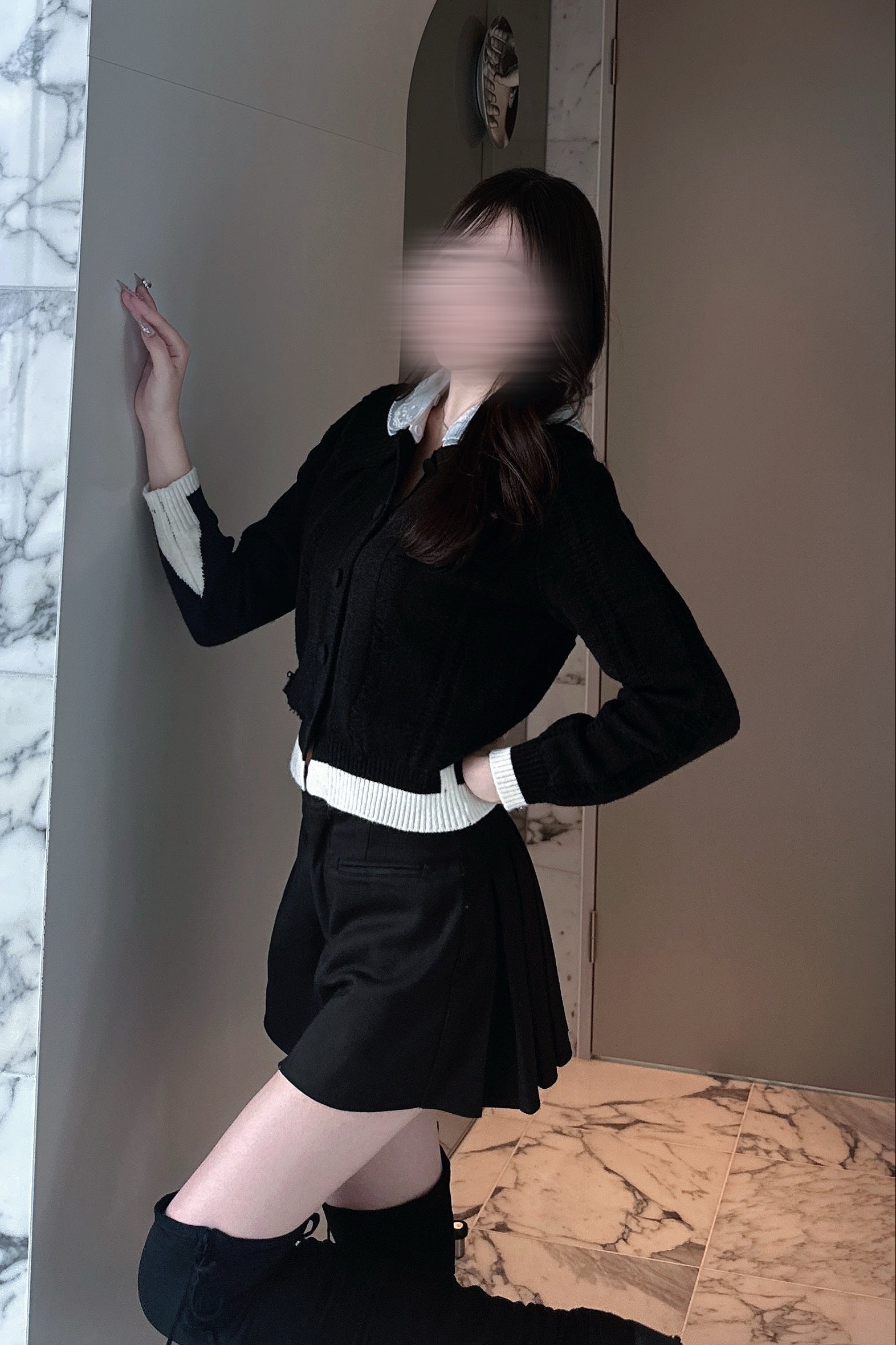 バイカラーフレンチニットKR13519