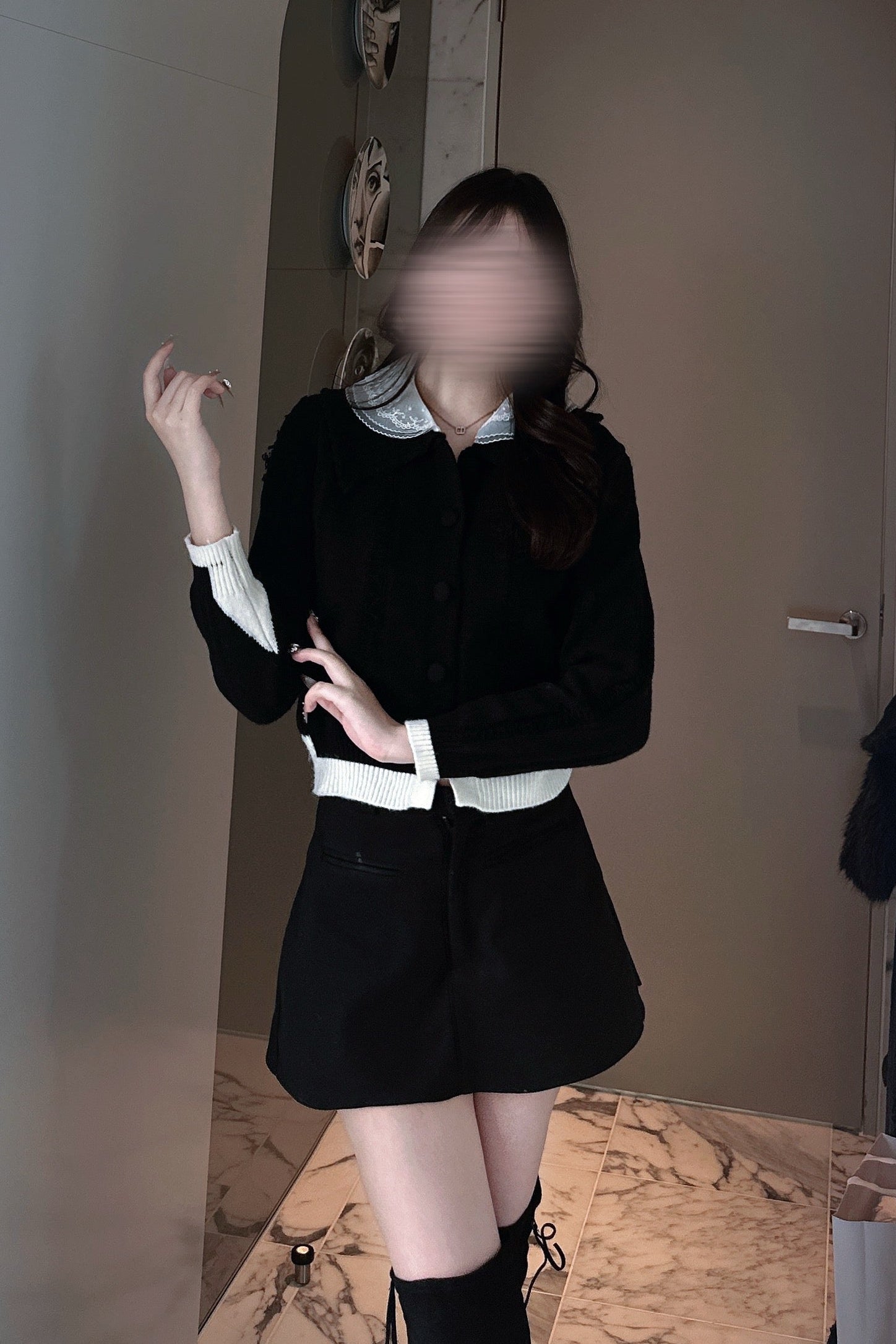 バイカラーフレンチニットKR13519