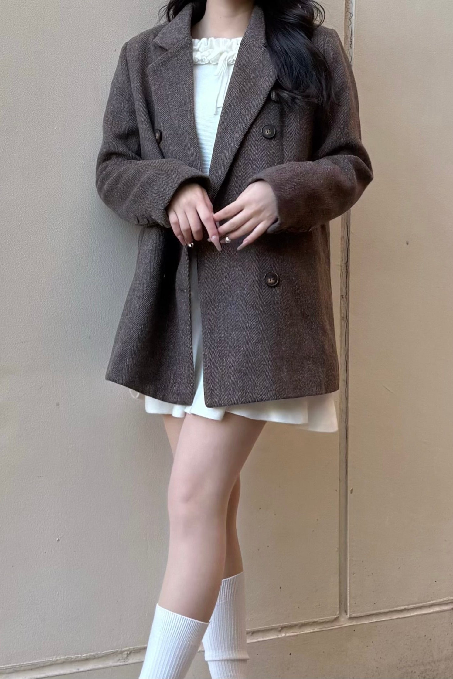 ダブルブレストロングコート KR30060